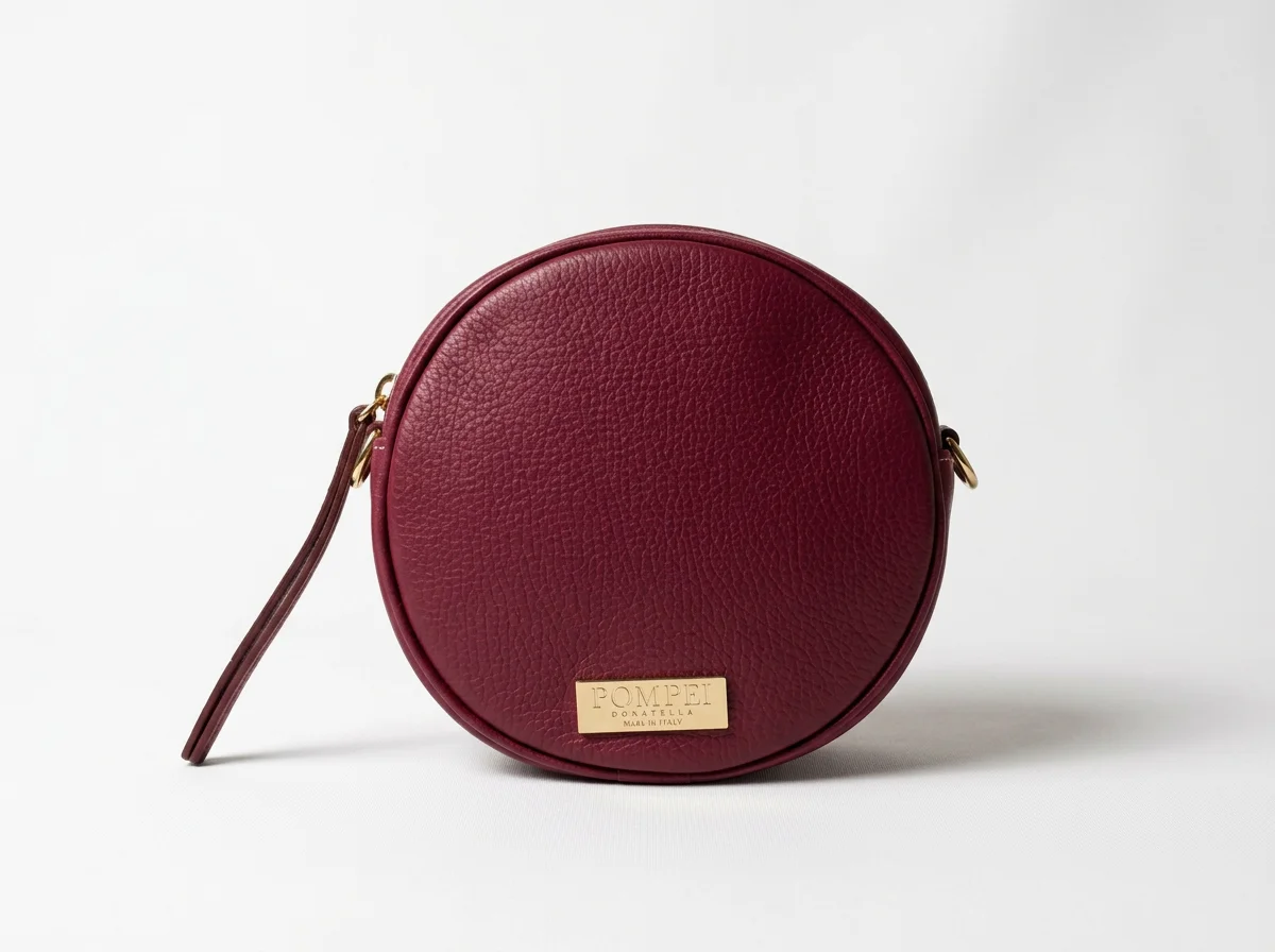 Pompei Dontella Amaranto Pebbled Leather Cross-Body