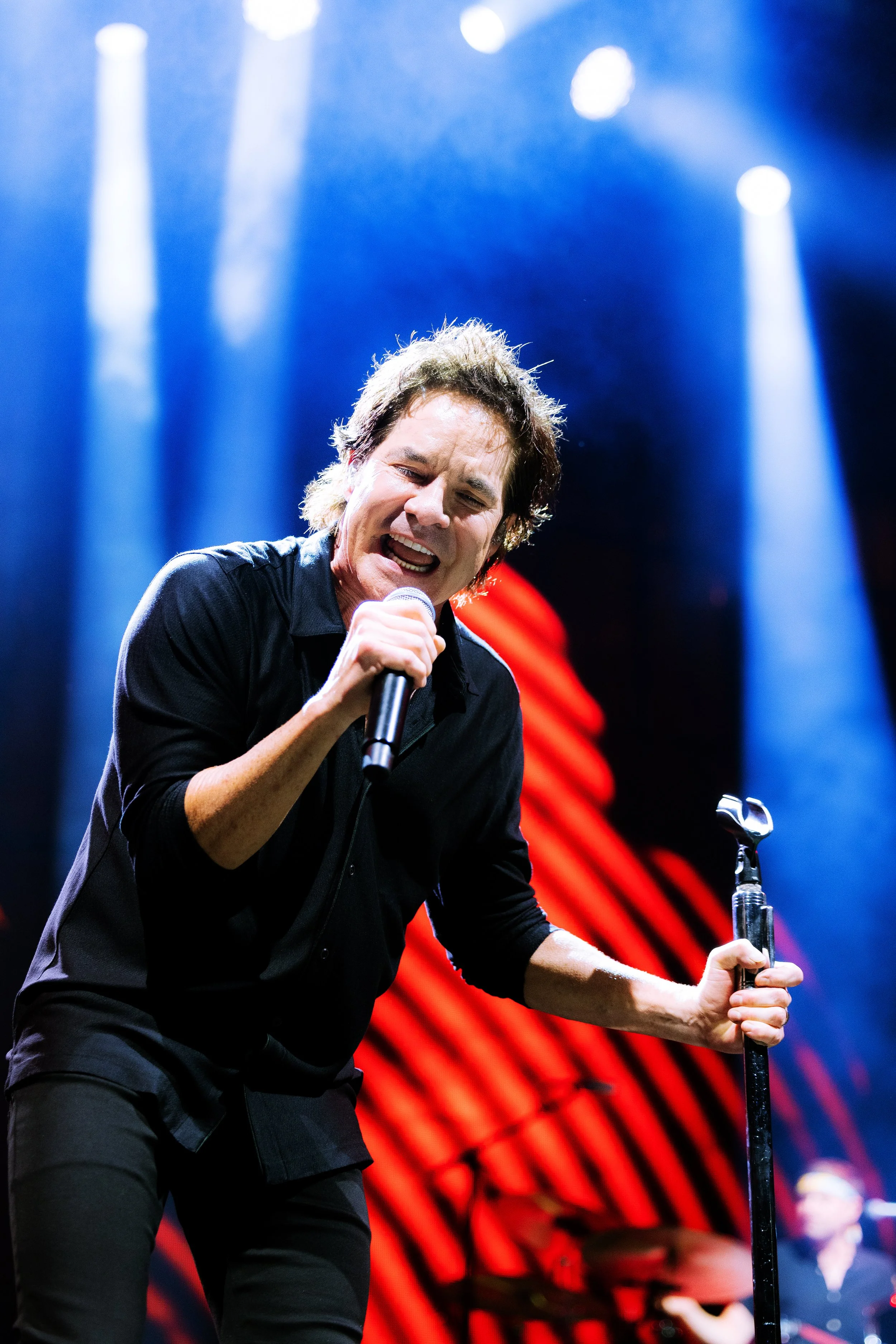  NASHVILLE, TENNESSEE - July 31: Train celebrate 25 years of  Drops of Jupiter  with a sold out show at Ascend Federal Credit Union Amphitheater. (Photo by Dylan Basden for Pretty Nifty) 