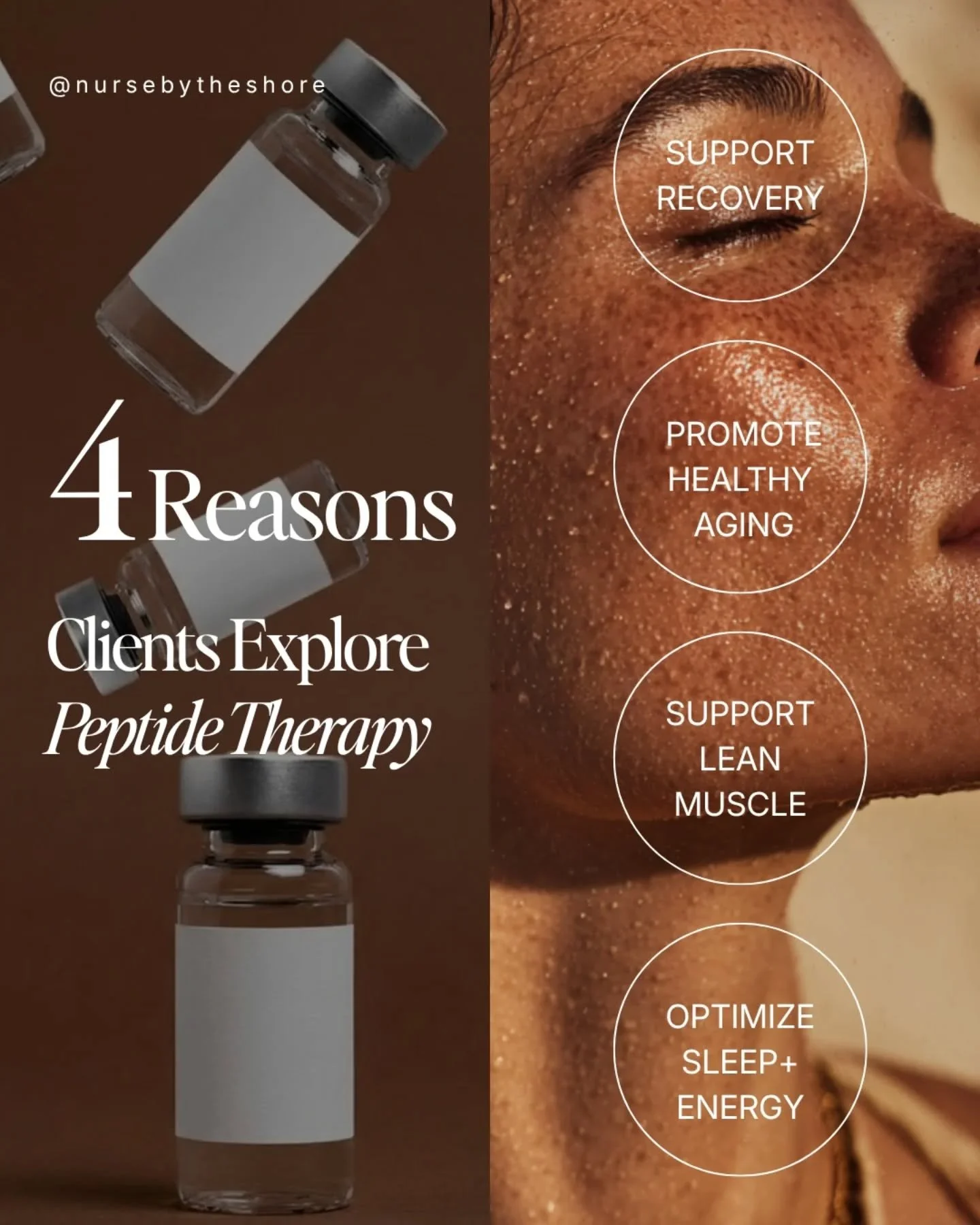 Peptide therapy is becoming a popular wellness tool for patients looking to support their health from the inside out 👏

People are exploring peptides to help support:

✨ Recovery &amp; performance
✨ Healthy aging
✨ Lean muscle support
✨ Sleep &amp; 