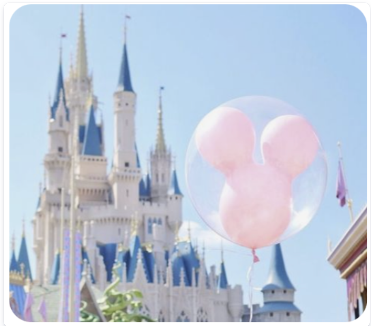 Disney Castle with Mickey Balloon