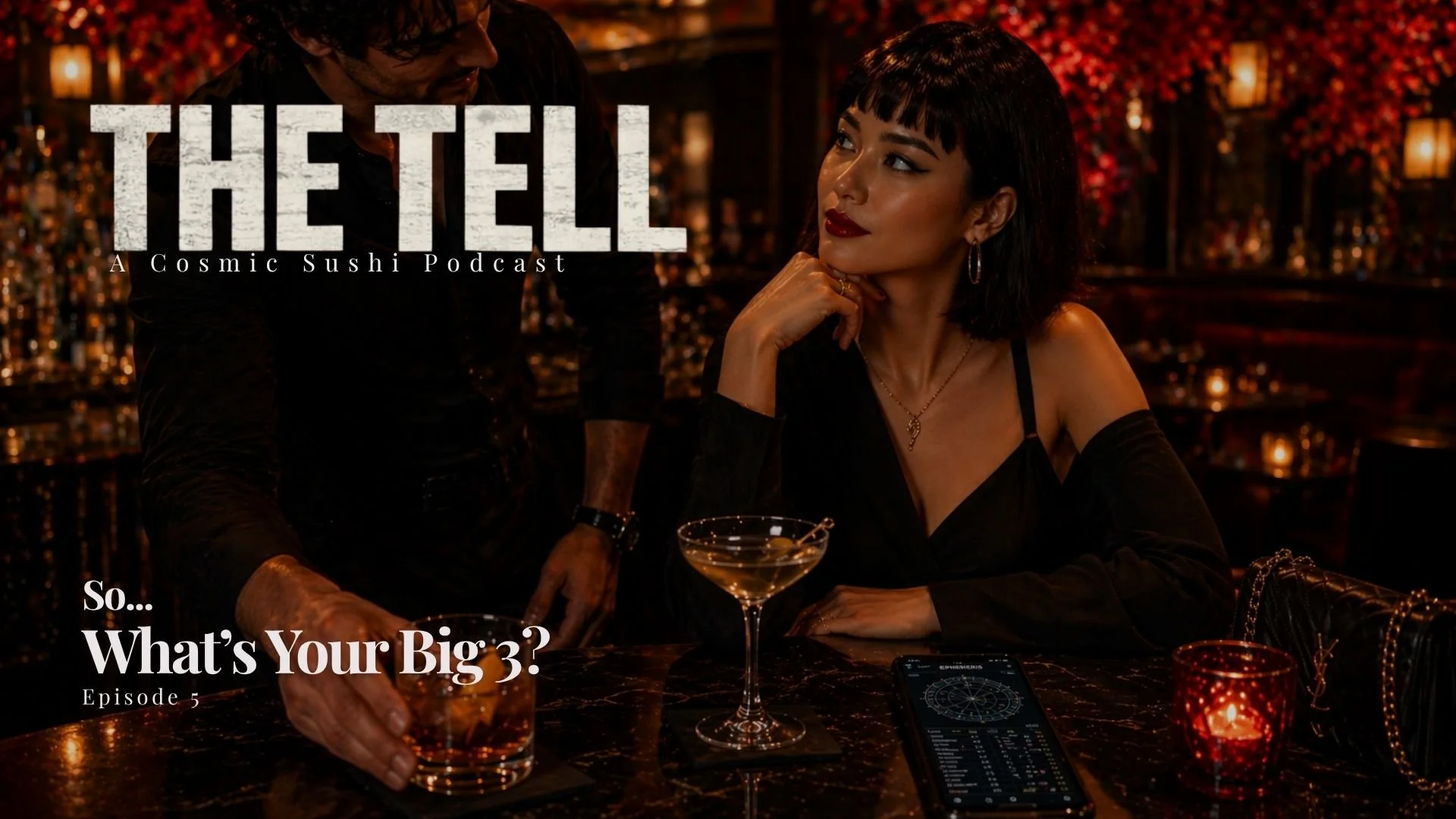 The Tell podcast cover for Cosmic Sushi audio dispatches.