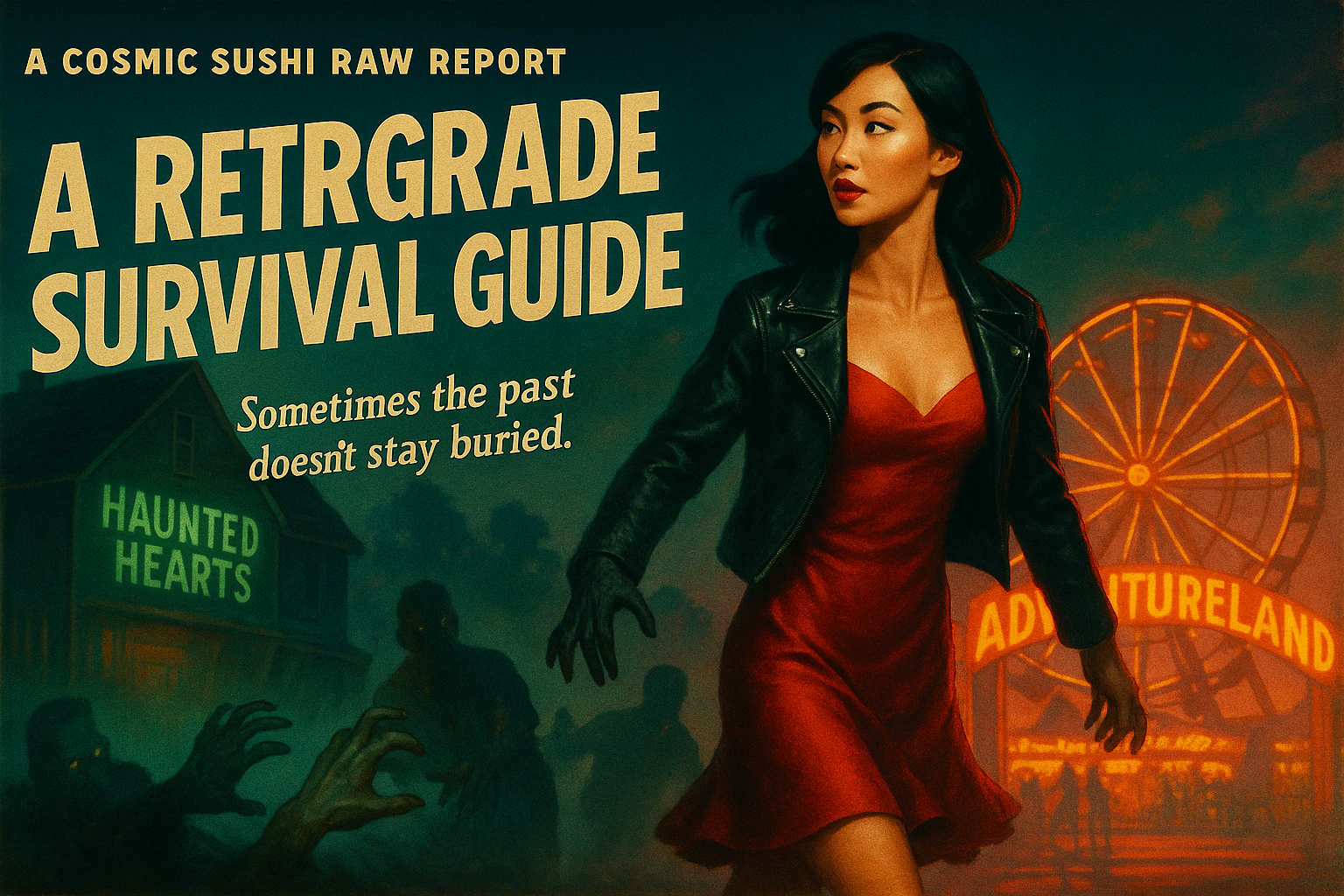 Retrograde Survival Guide cover for Cosmic Sushi astrology guide.