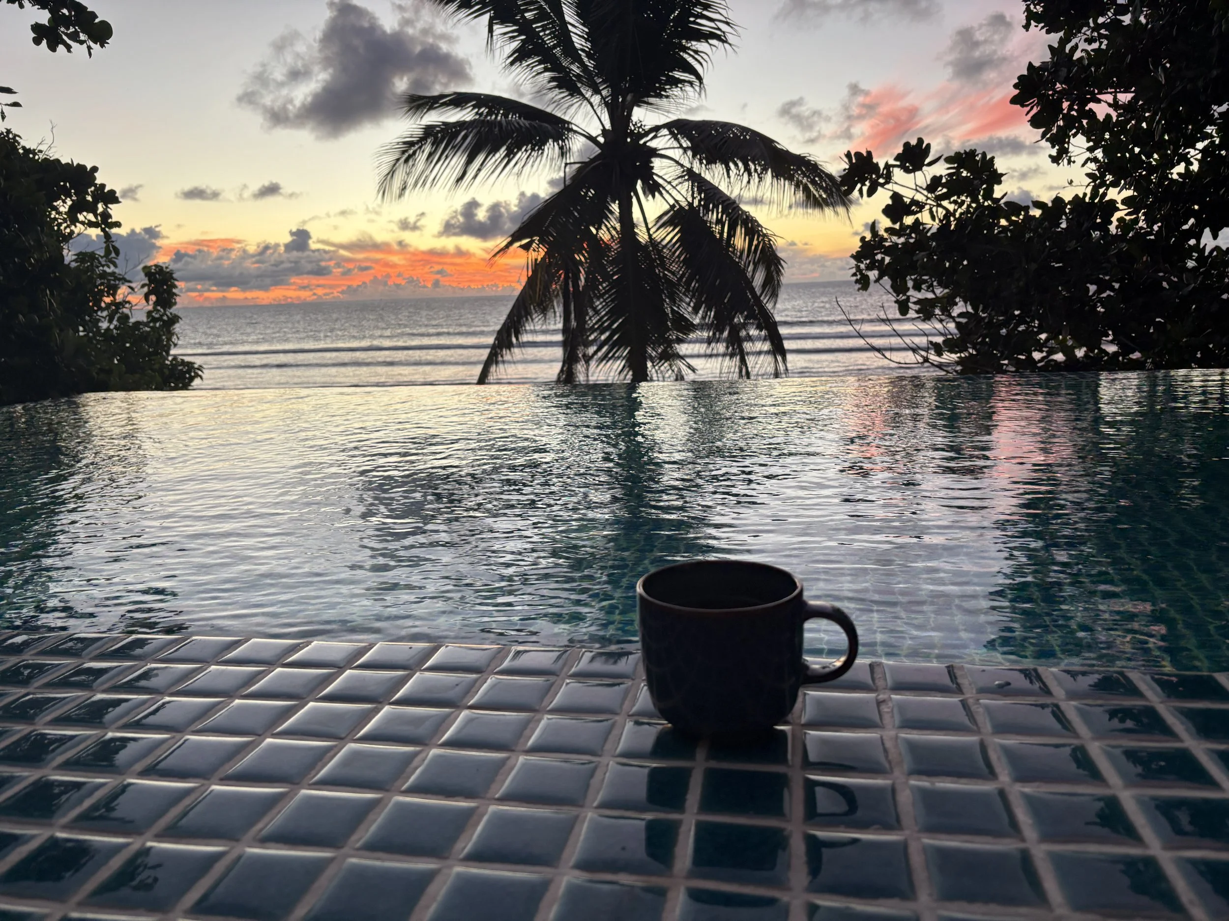early morning coffee at Infinity pool.JPG