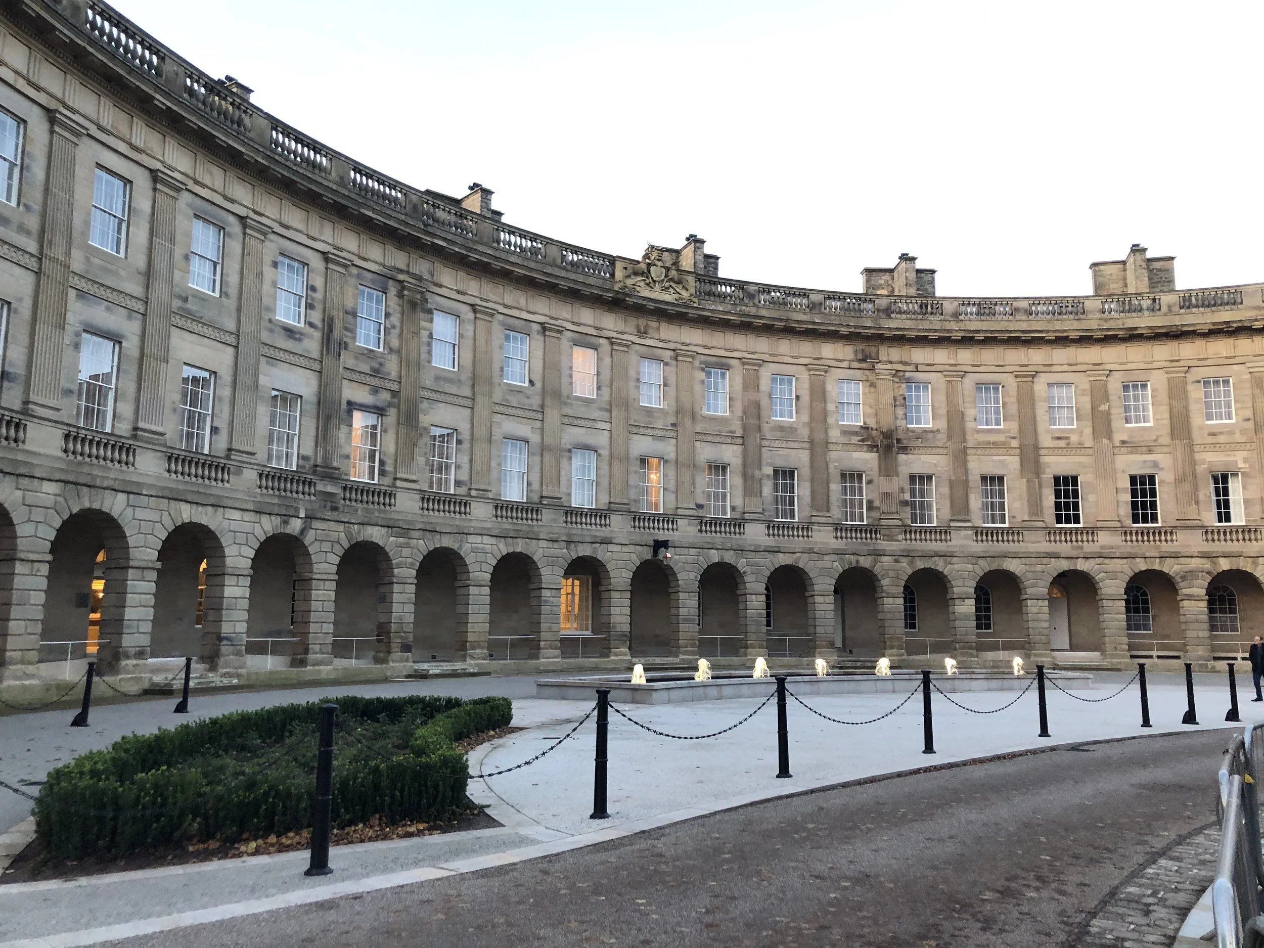 The magnificent Georgian architecture of the Buxton Crescent and Thermal Spa, a landmark heritage site just a few minutes' walk from The Old Stables holiday home.