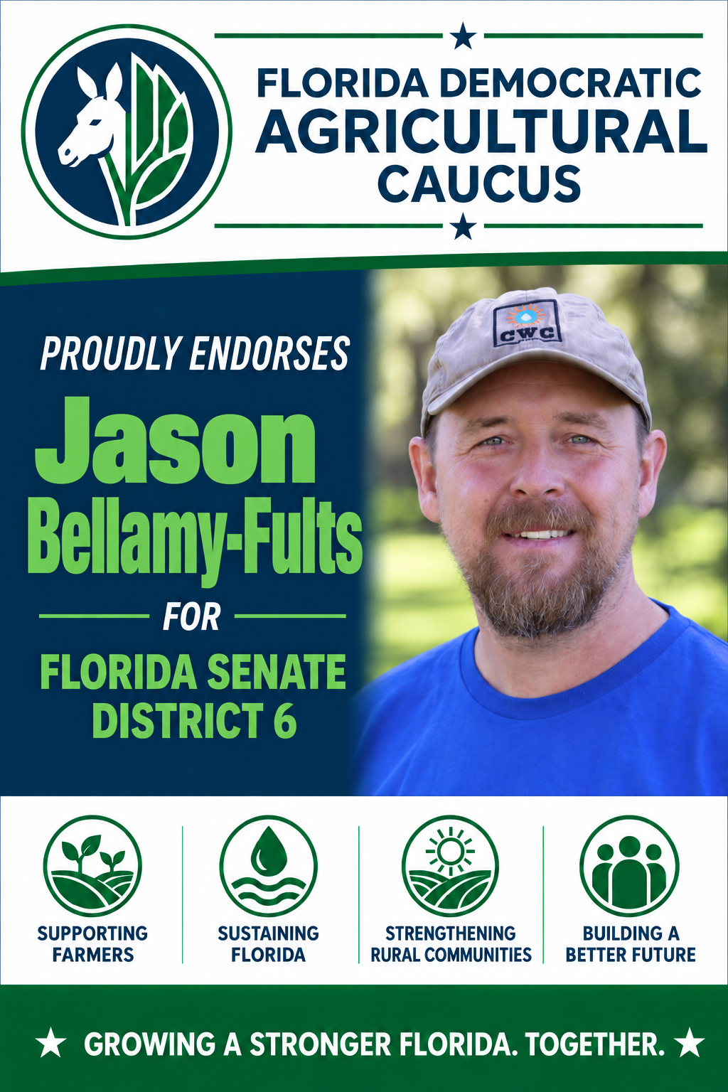 FLORIDA DEMOCRATIC AGRICULTURAL CAUCUS ENDORSES JASON BELLAMY-FULTS FOR FLORIDA SENATE, DISTRICT 6