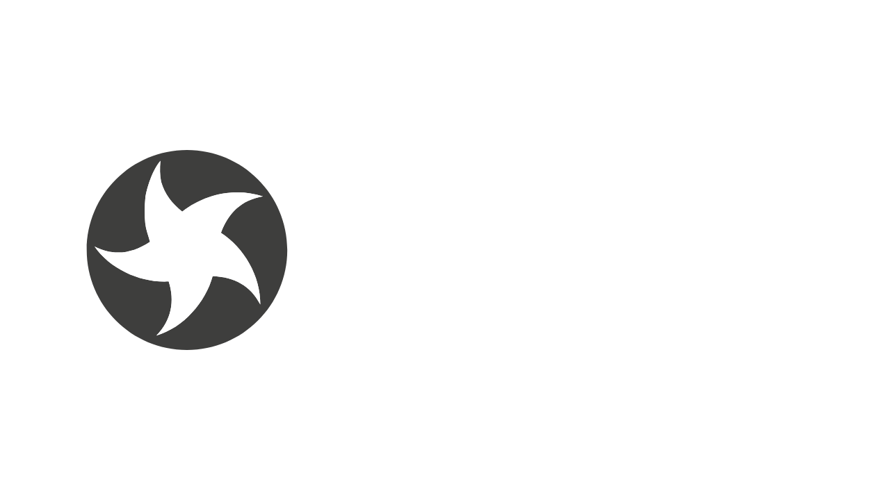 Das Logo von Maxi Nutrition mit schwarzem Hintergrund, weißem Text und einem weißen Symbol eines Windrads in einem grauen Kreis.
