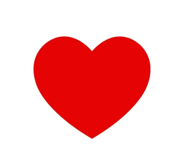 Red heart on a white background