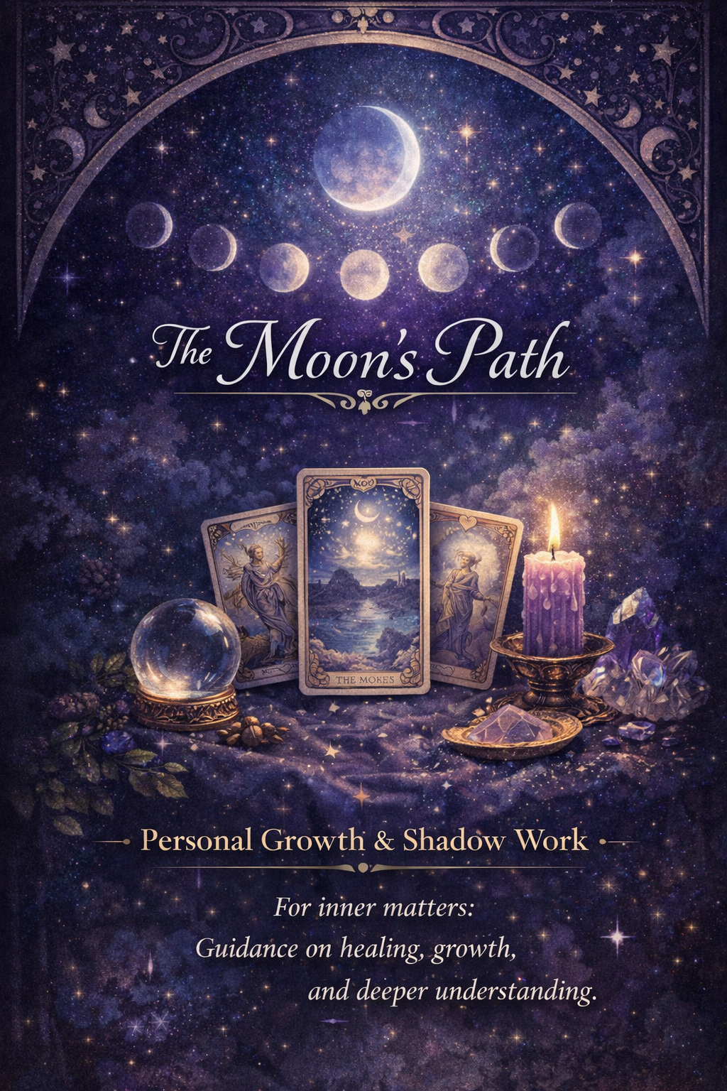 Moon’s Shadow artwork for The Eirwolf, representing personal growth, shadow work, intuition, and spiritual insight.