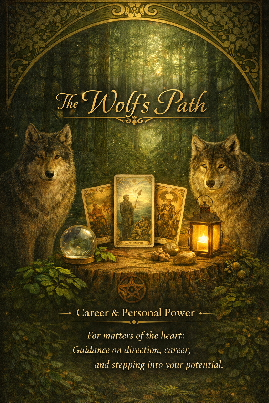 Wolf’s Way artwork for The Eirwolf, representing career direction, personal power, resilience, and intuitive guidance.