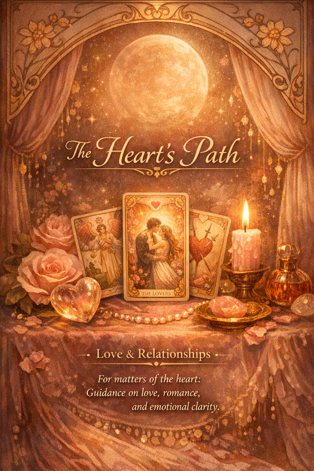 Heart’s Path artwork for The Eirwolf, representing love, relationships, emotional clarity, and intuitive guidance.
