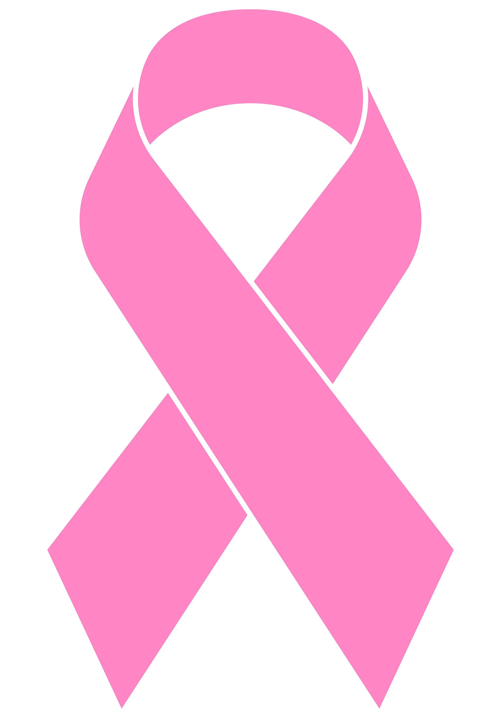 Pink ribbon symbolizing breast cancer awareness.