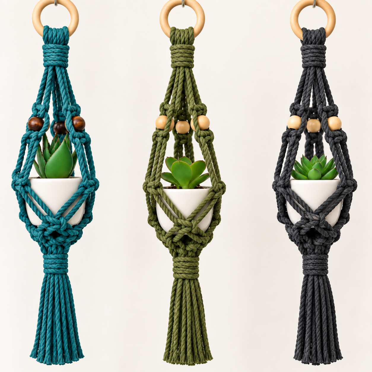 Mini Macramé Plant Hanger DIY Complete Kit
