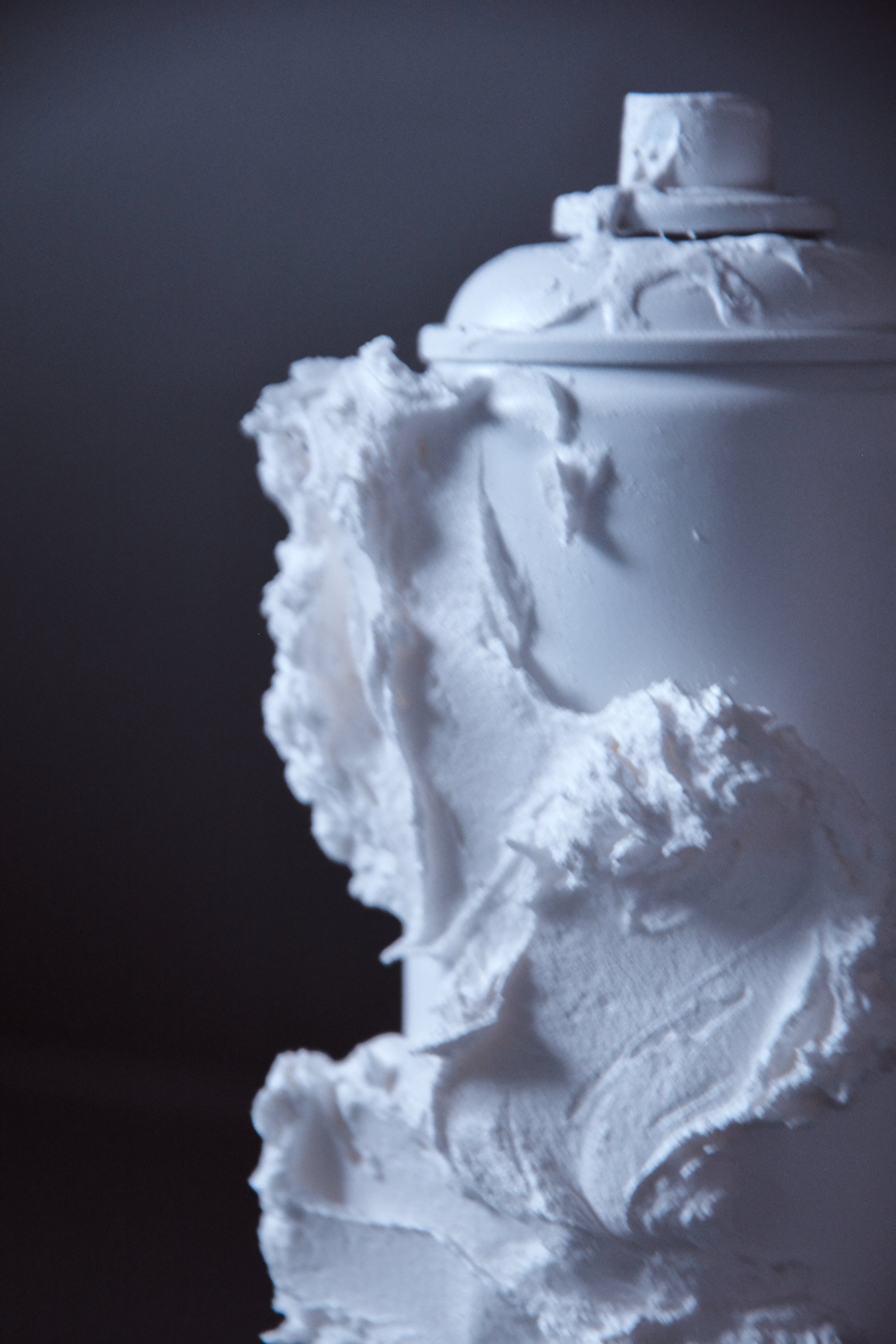 Sculpted Silence spray paint can Ivory