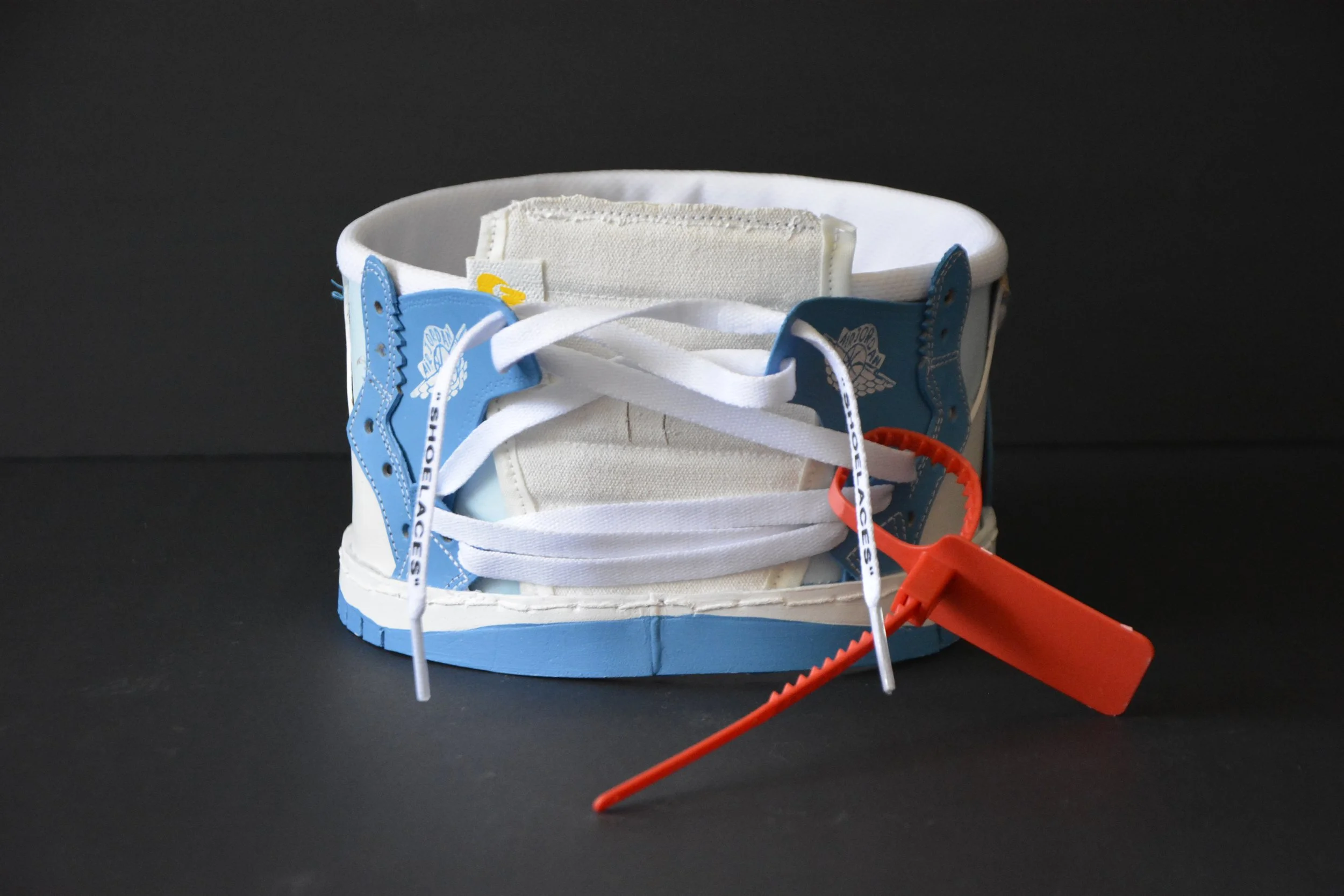 off-white X nike sneaker crown sample of the first crown made in leather and acrylic