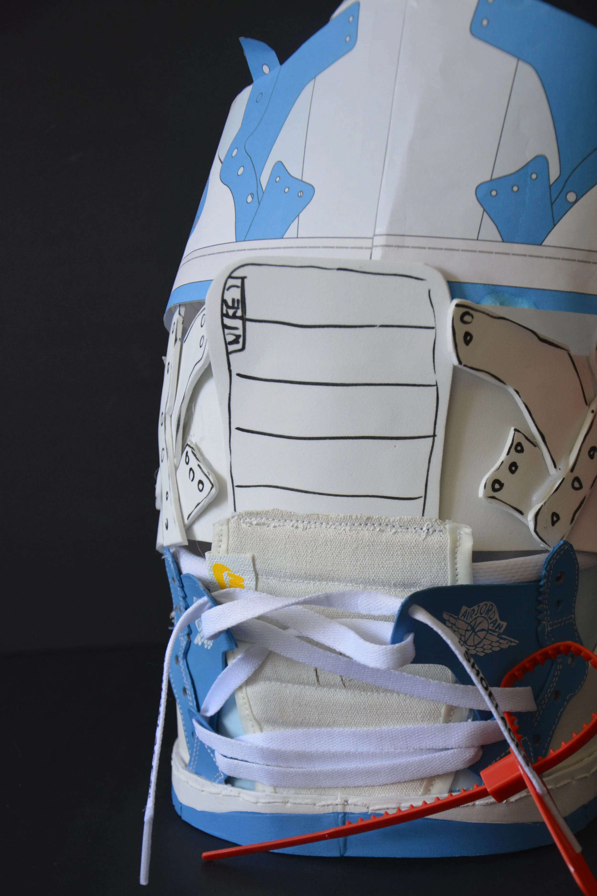 Off-white X nike sneaker crown with all the samples and the test on top of each other