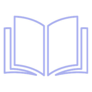 Outline illustration of an open book with two pages visible.