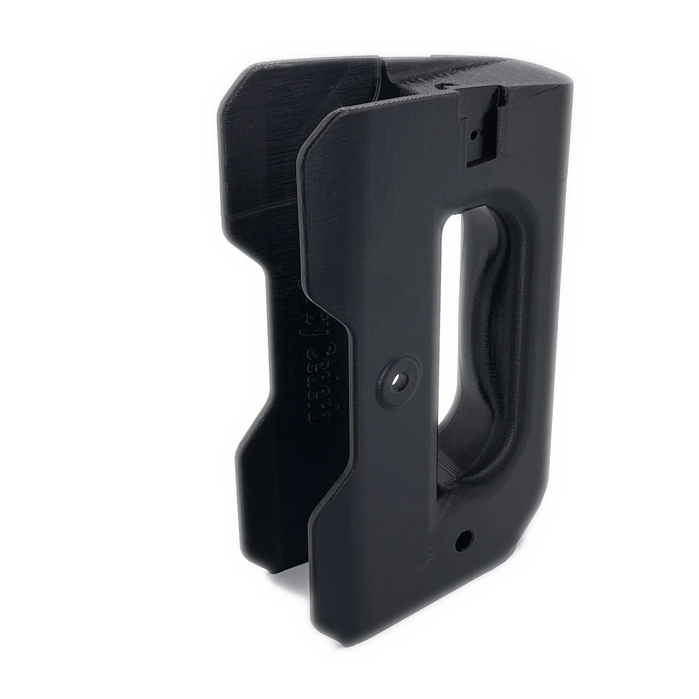 Black PETG 3D printed scanner holder — custom functional part by Printmaker3D, Sollentuna Sweden