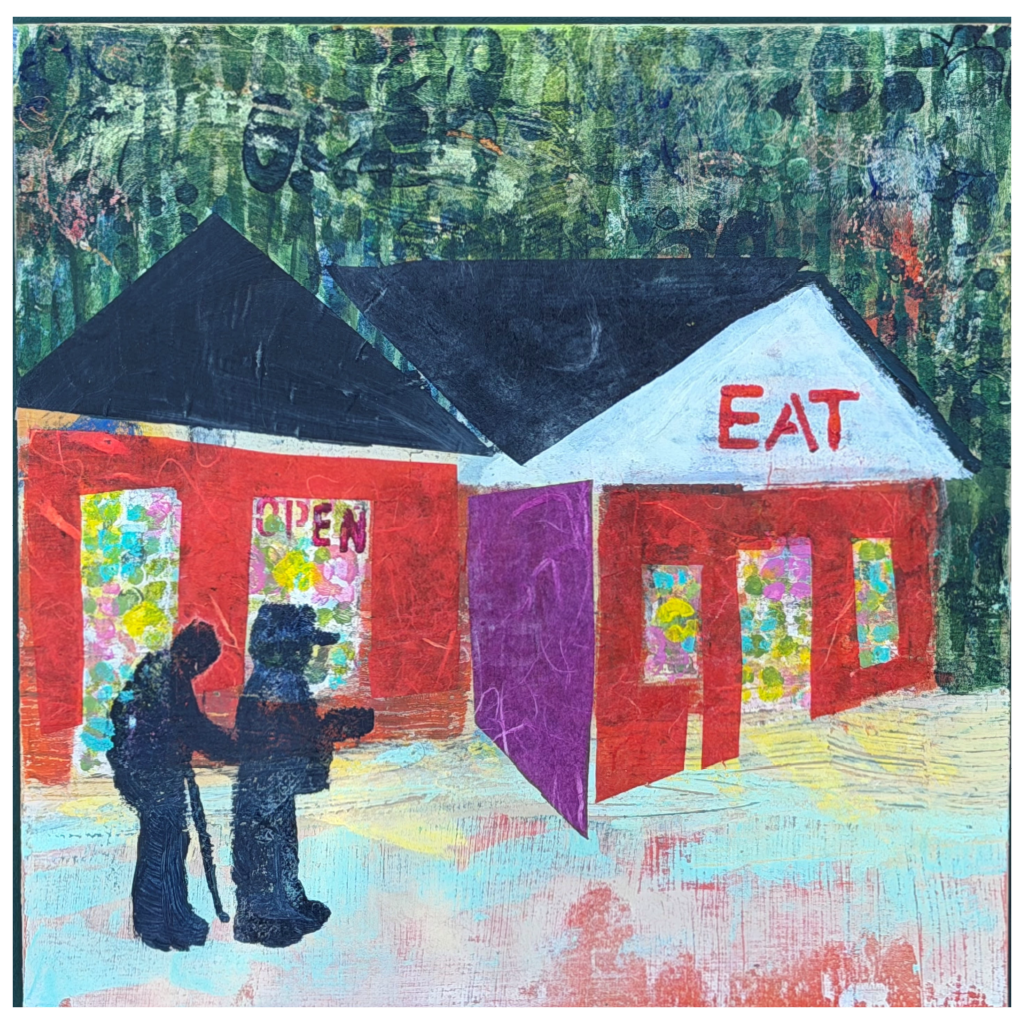 
No Strangers
2026
acrylic paint, Hanji paper, collage paper on cradled board
12” x 12”
$220.
