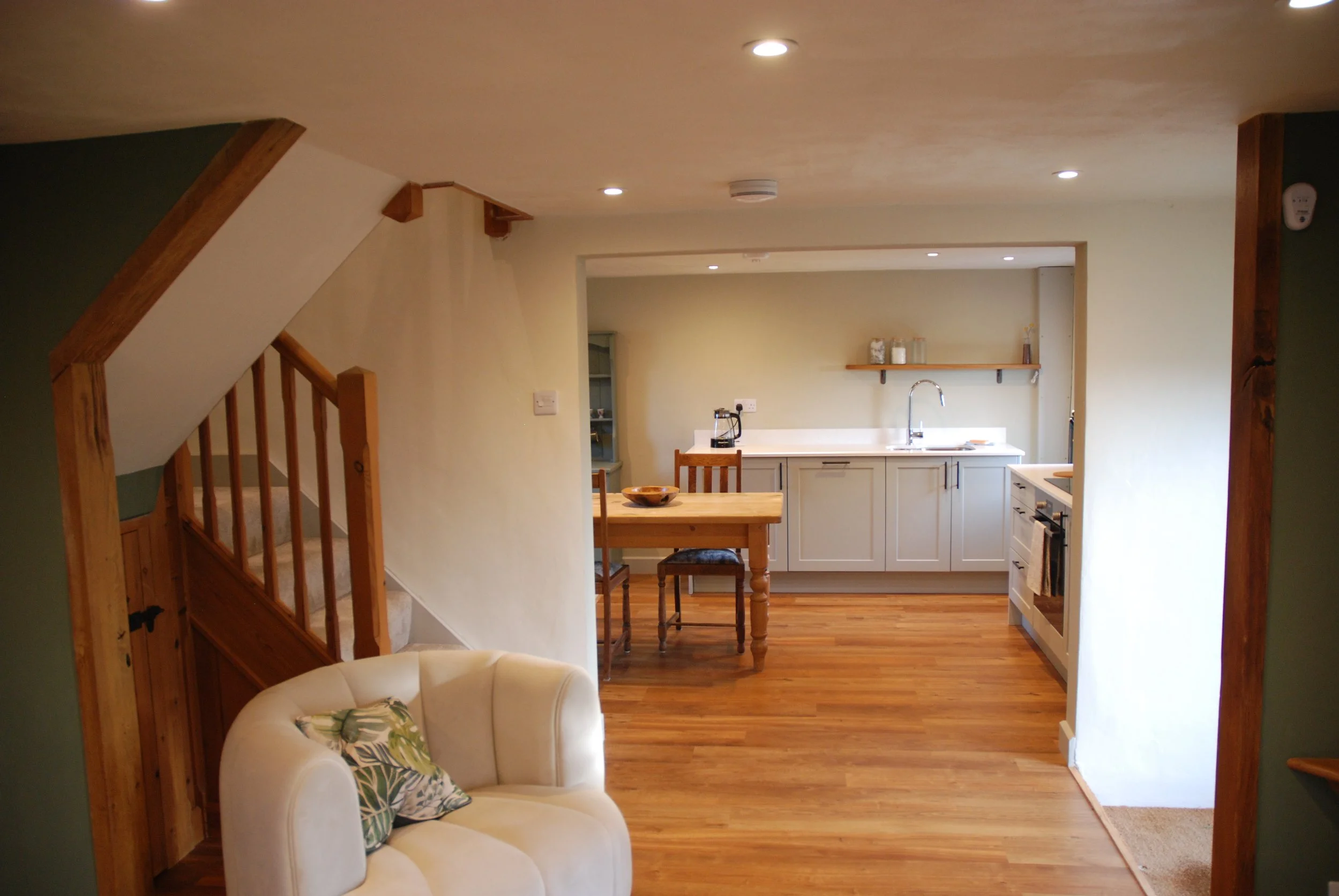 Open plan living room and kitchen
