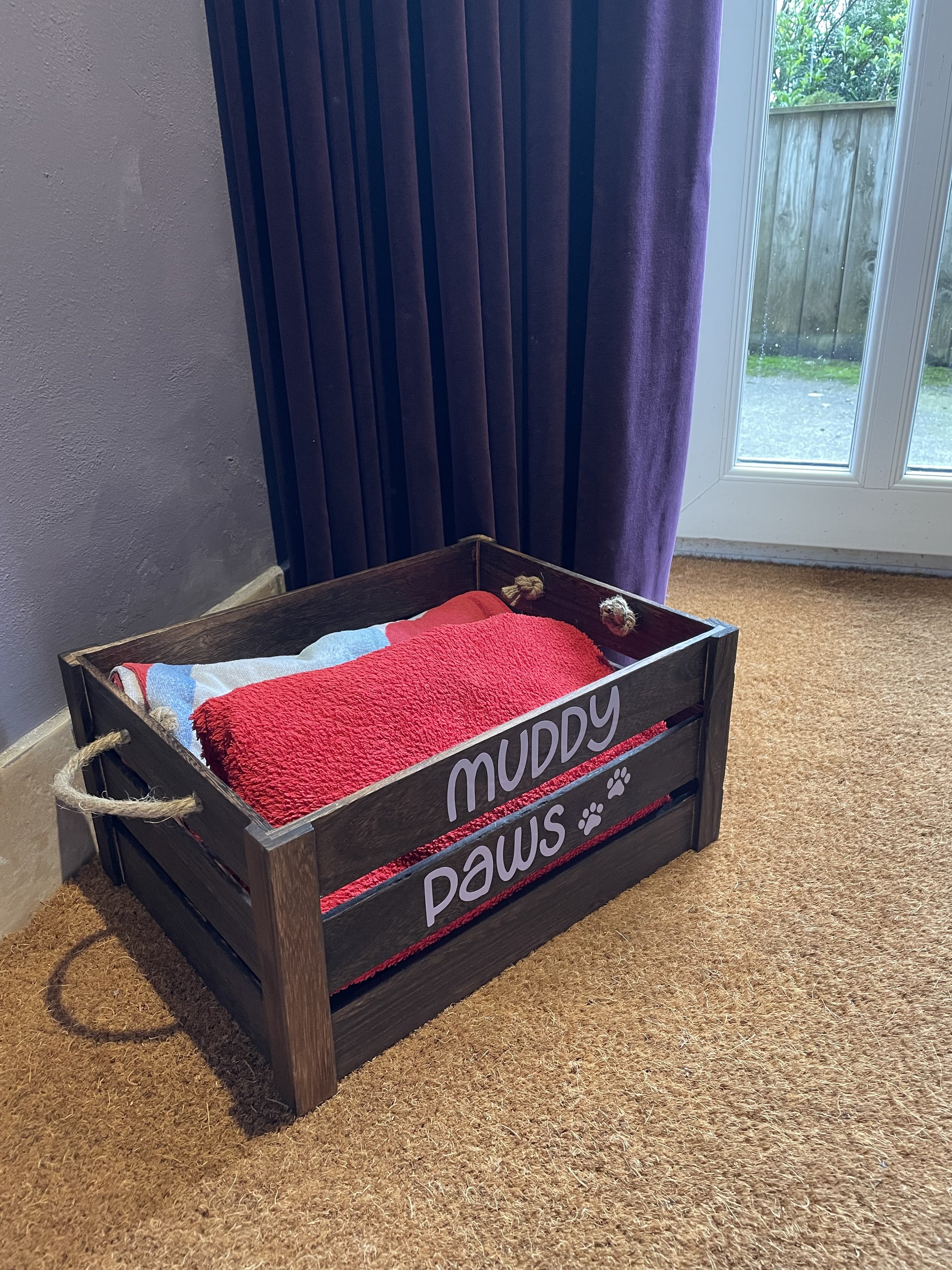 Towels in case of muddy paws