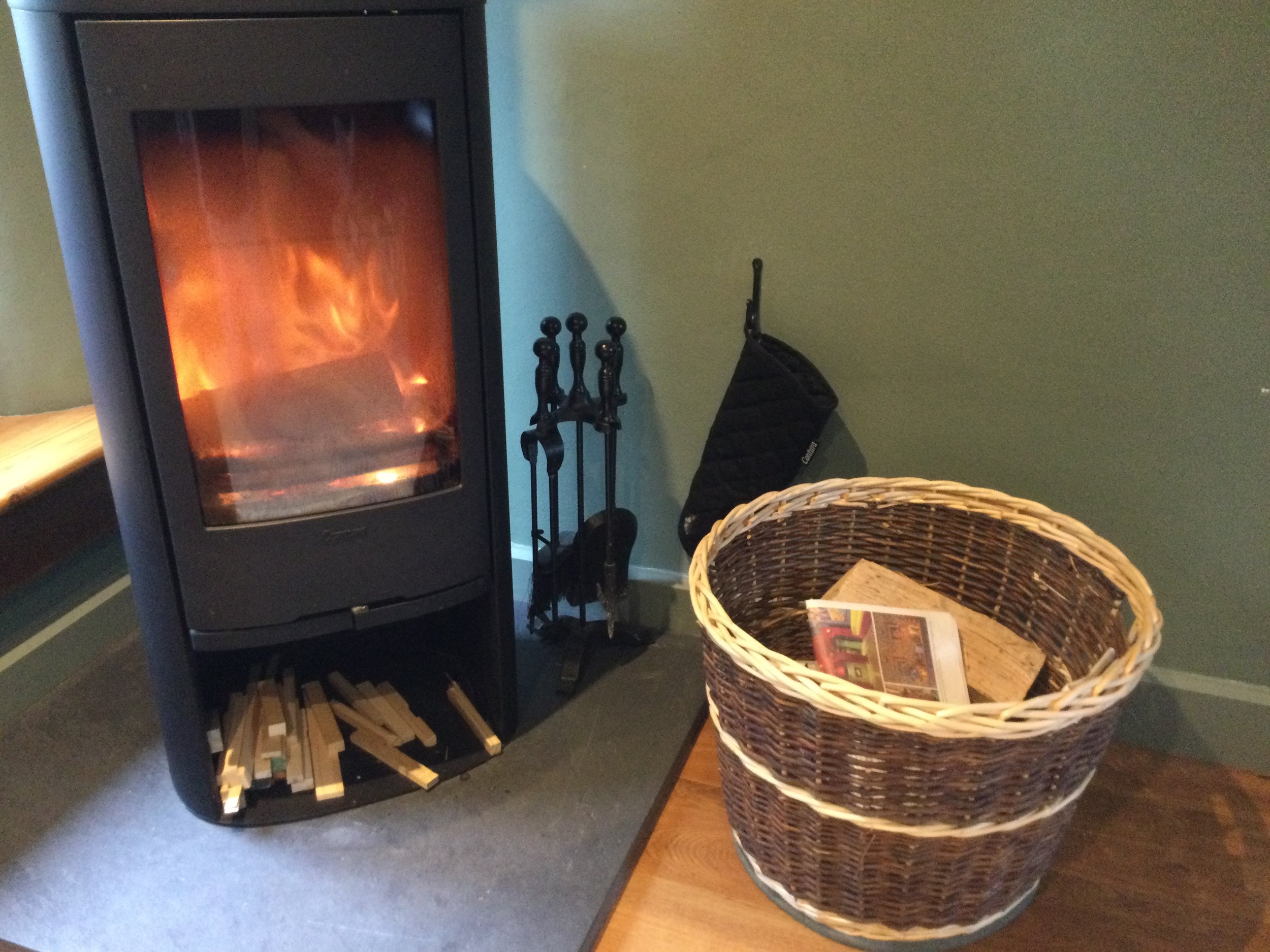 Log burner for warming up chilly evenings