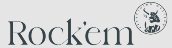 Logo with the word 'Rock'em' and a circular emblem featuring a bull or ox head and the text 'Everything We Do' around it.