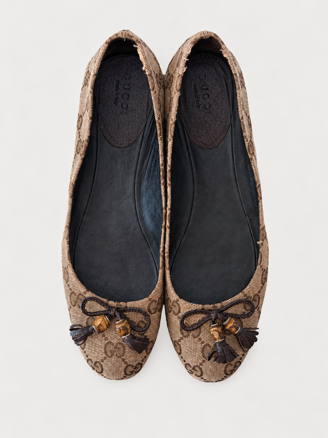 Gucci Guccissima Bamboo Tassel Ballet Flats (37)