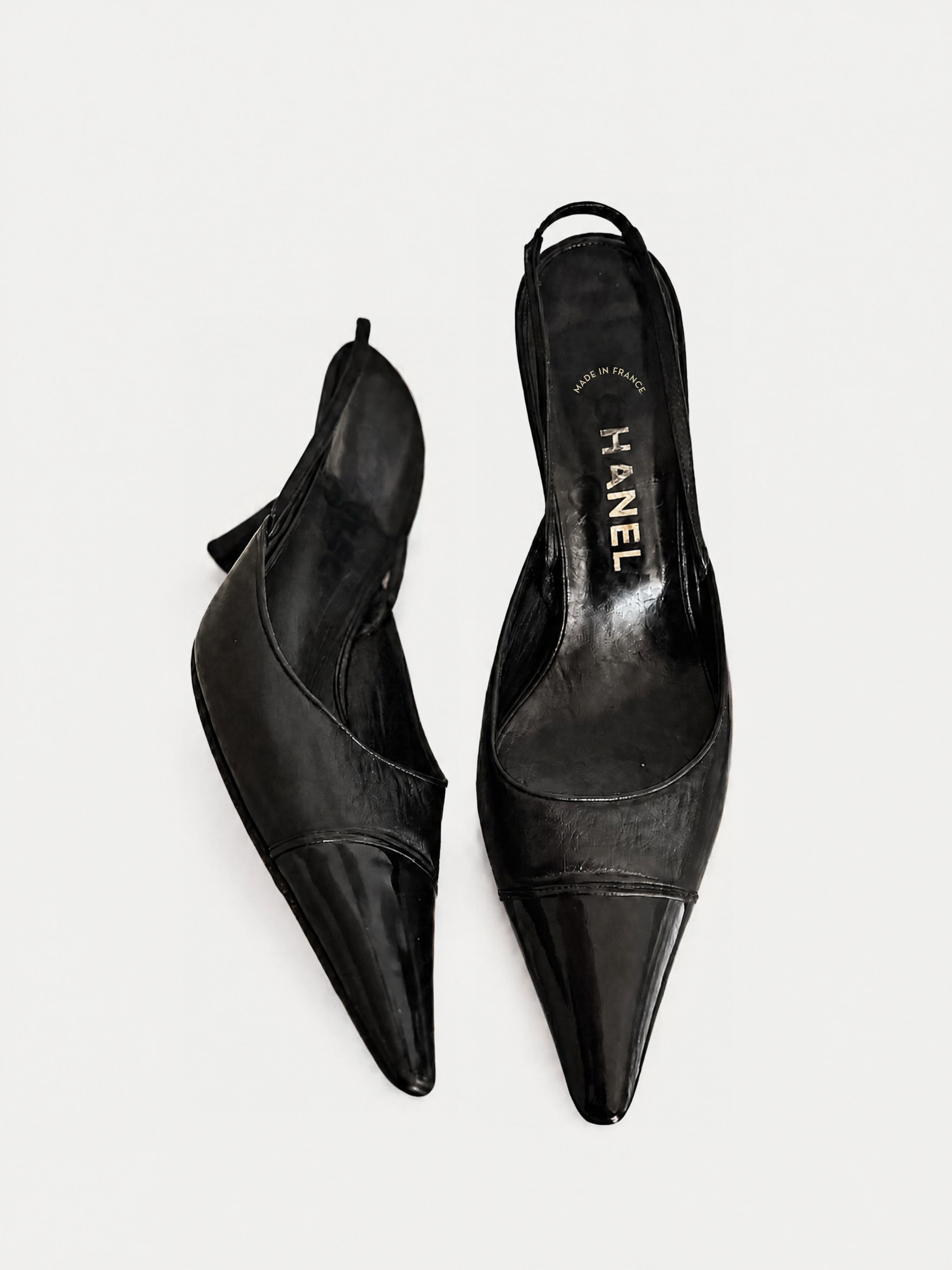Chanel Kitten Slingback Heels (37)