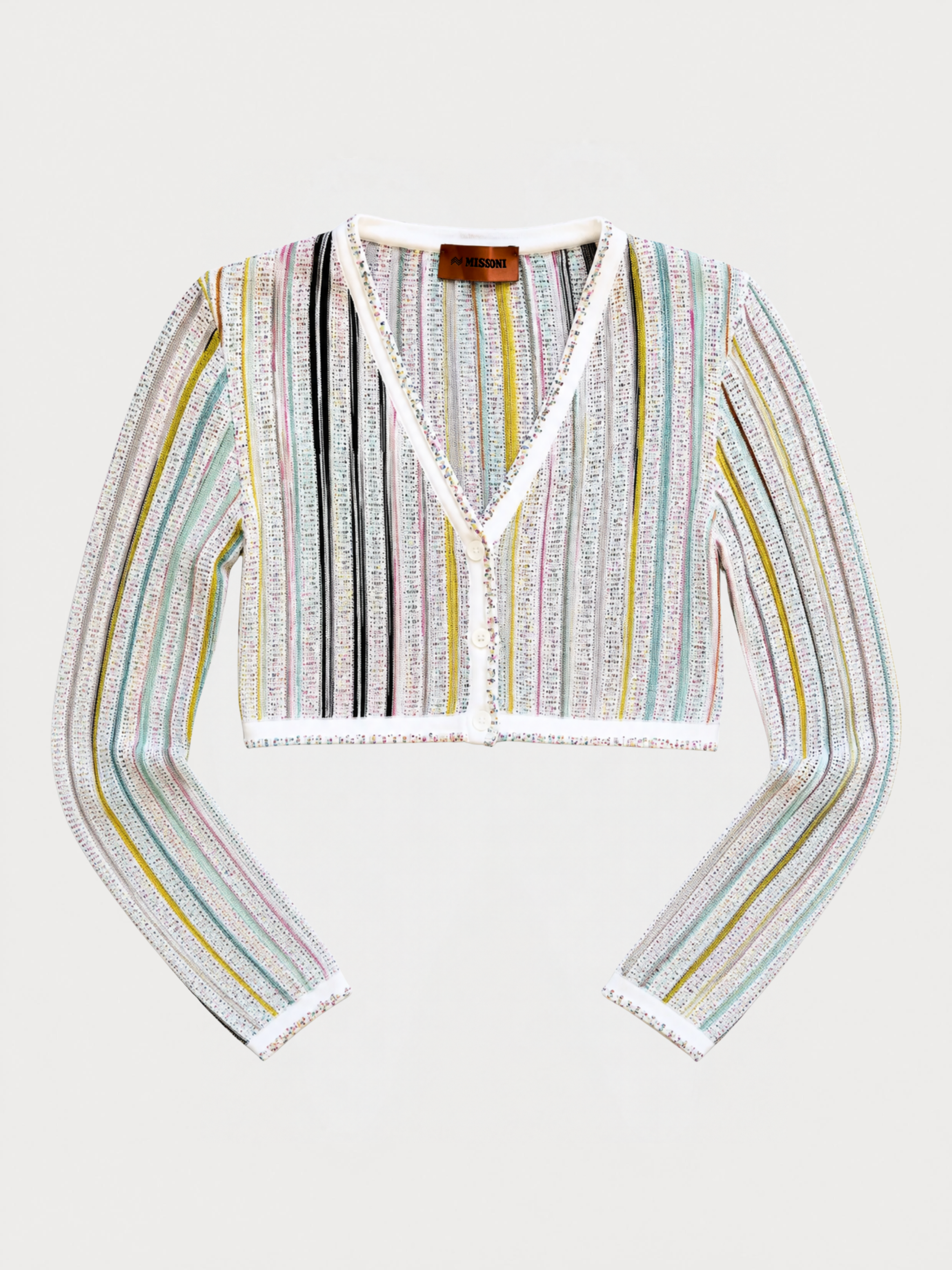 Missoni Cropped Sequin-Embellished Crochet-Knit Cardigan