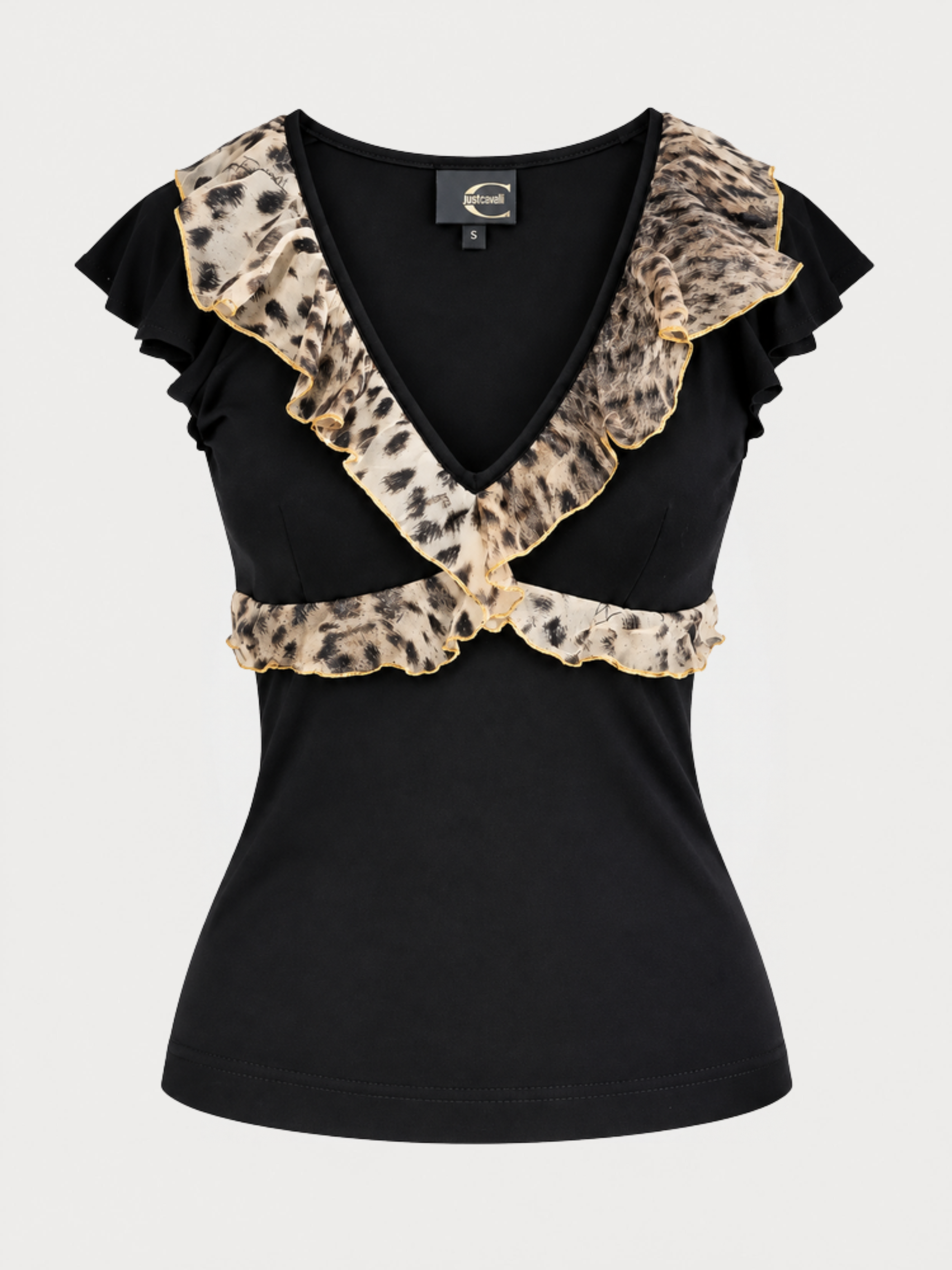 Just Cavalli Animal-Print Ruffle Top