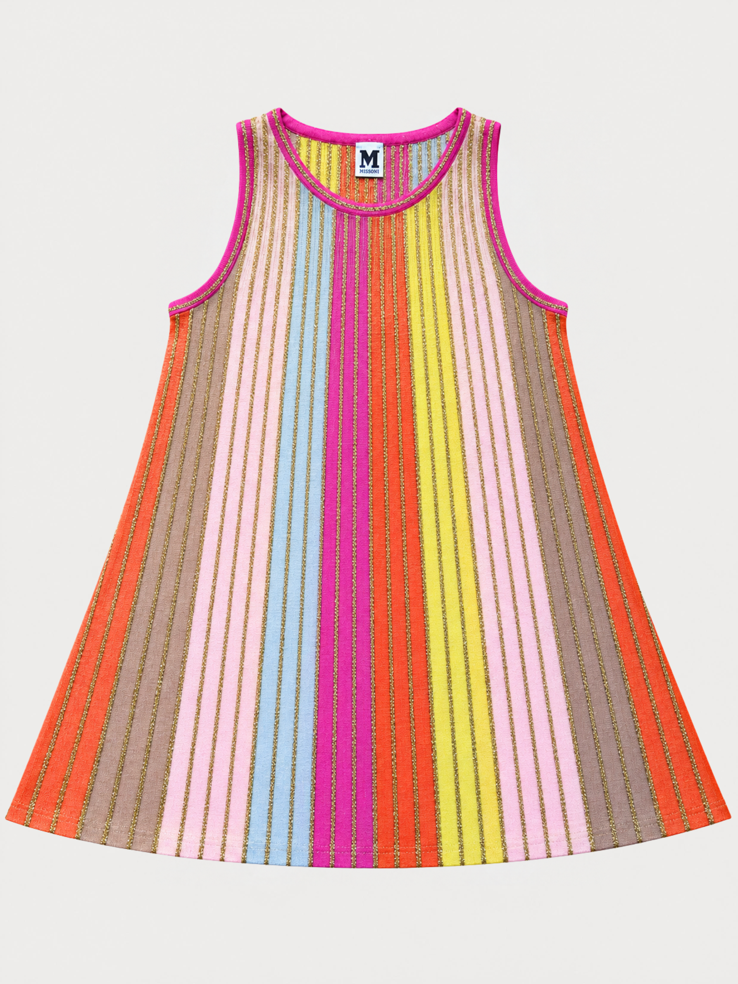 M Missoni Metallic Stripe Knit Mini Dress