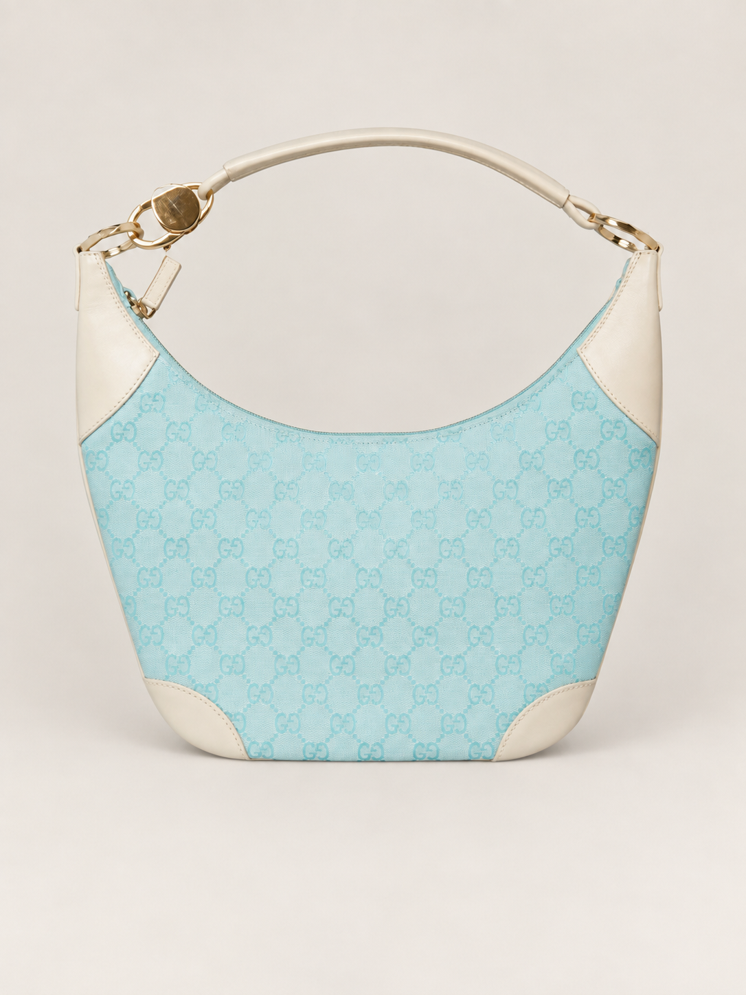 Gucci Canvas & Patent Leather Hobo Bag