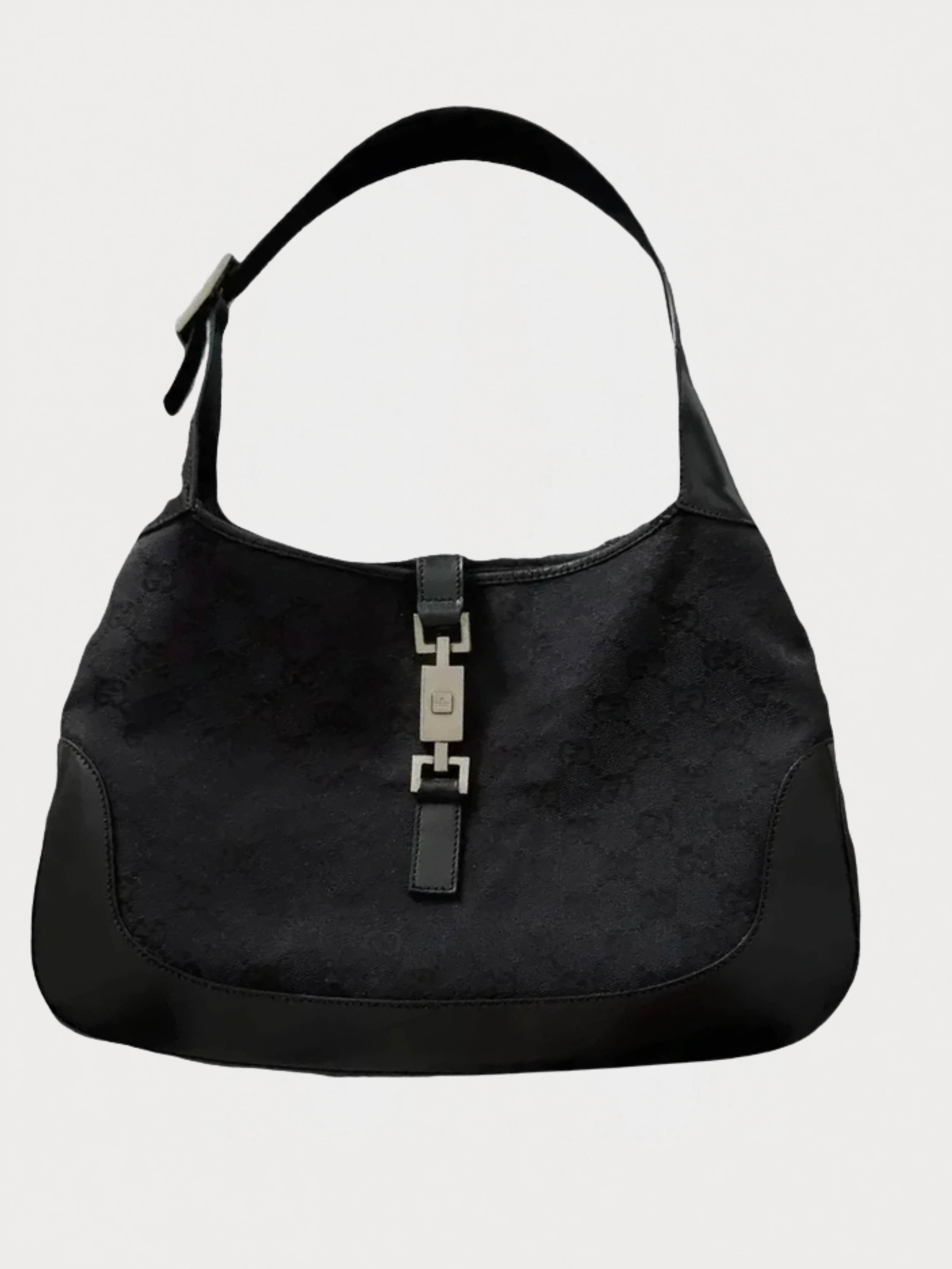 Gucci Jackie Black Leather & GG Canvas