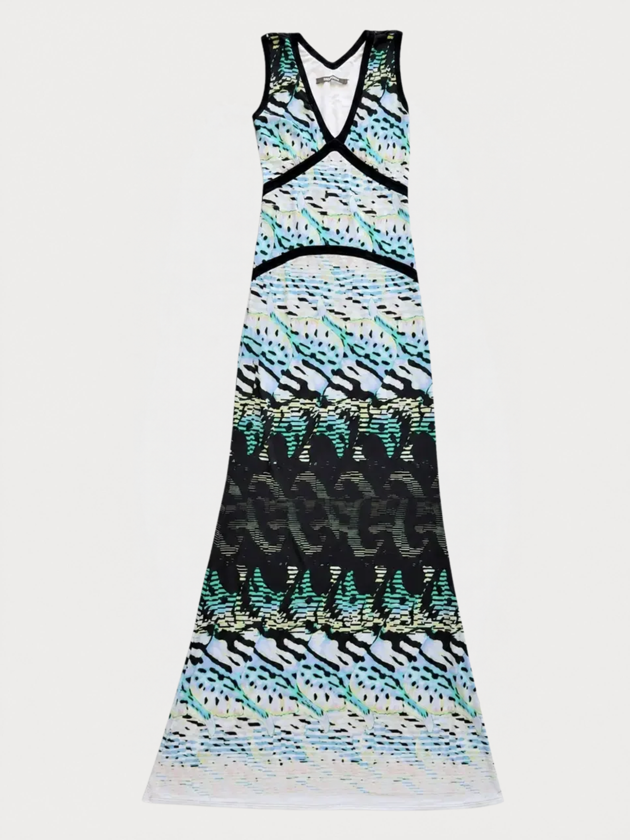 Roberto Cavalli Sleeveless Maroshi Print Gown