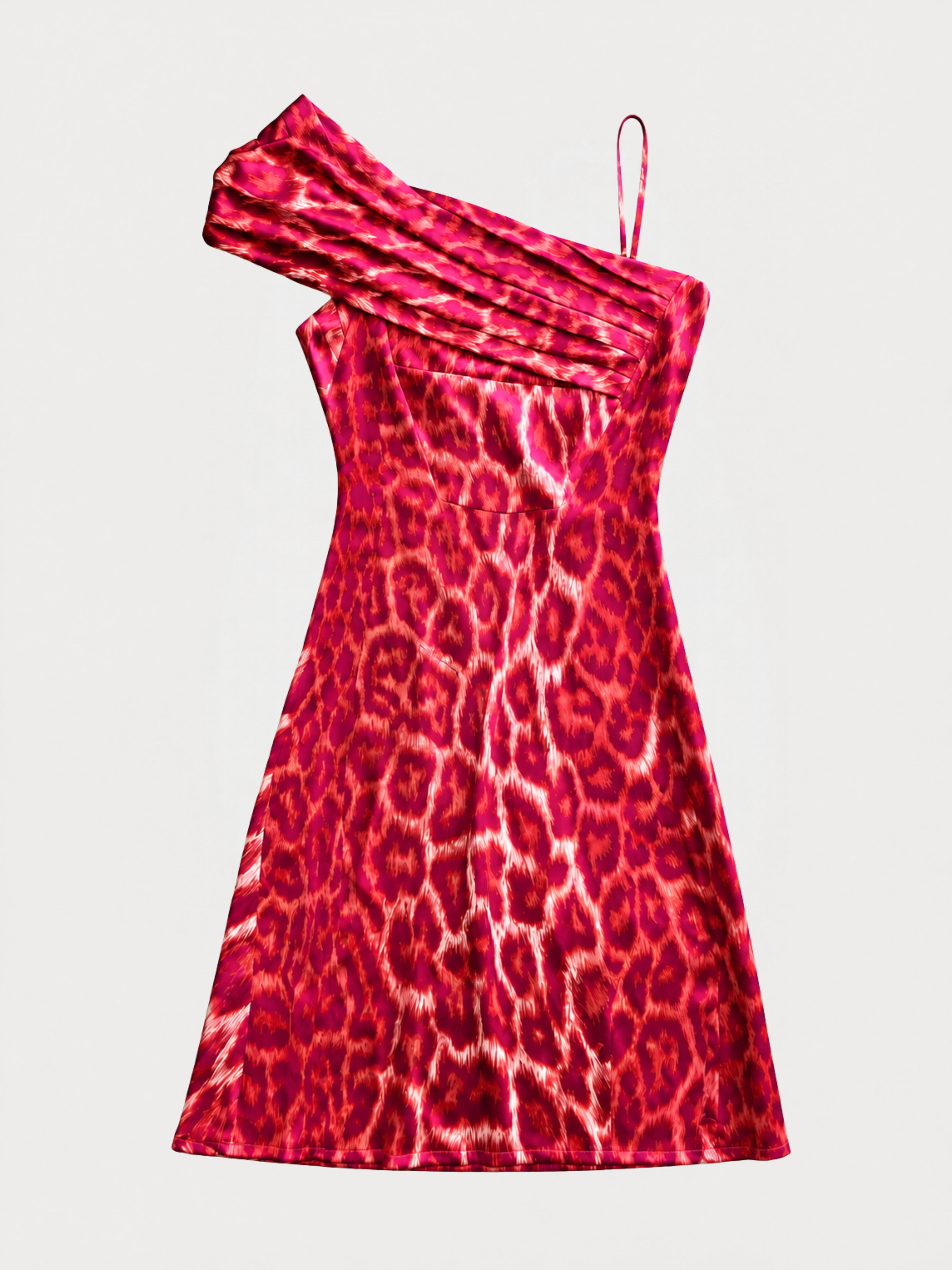 Just Cavalli S/S 2009 Pink Leopard One-Shoulder Dress