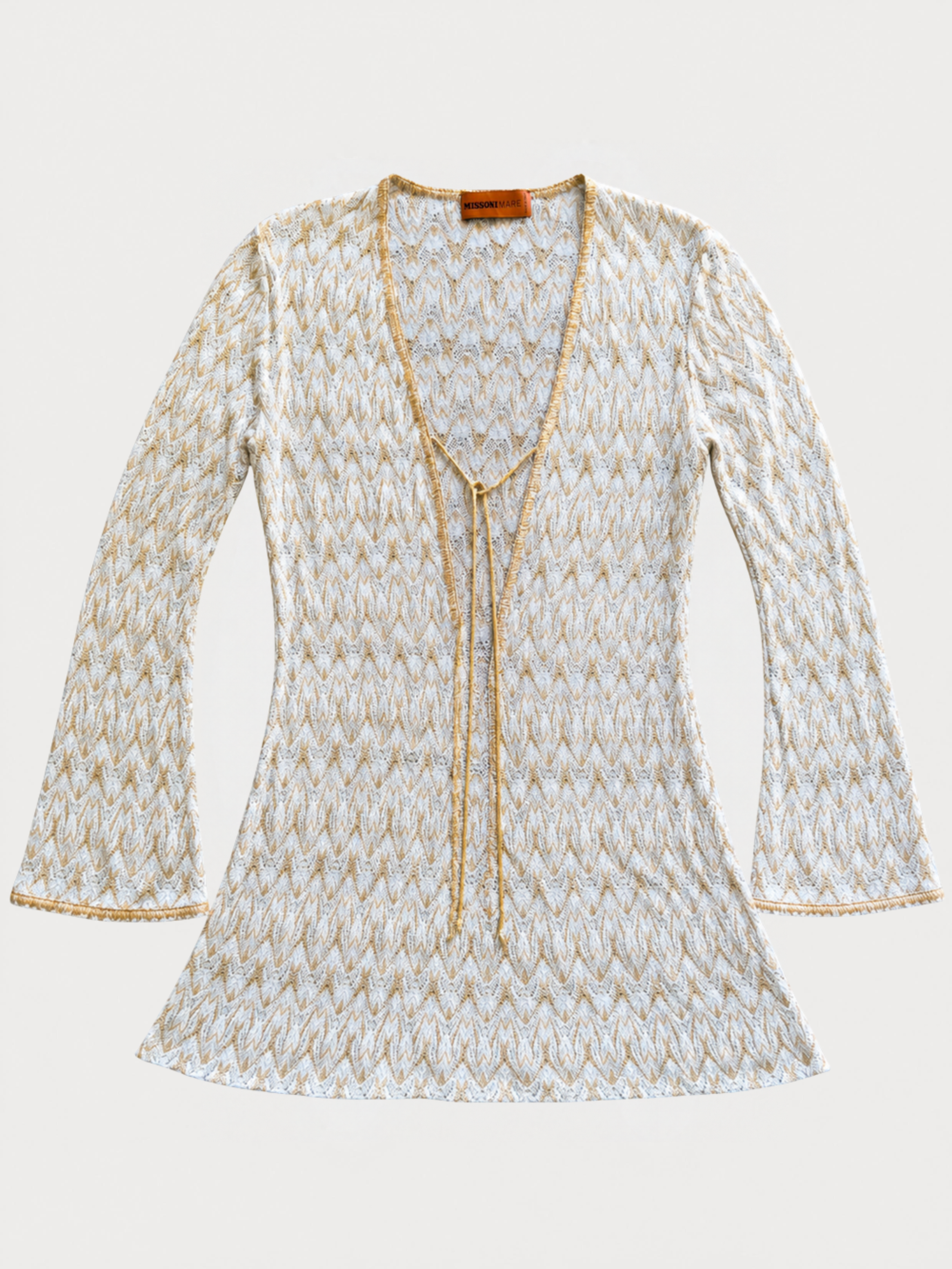 Missoni Mare Zigzag Crochet-Knit Tie-Front Dress