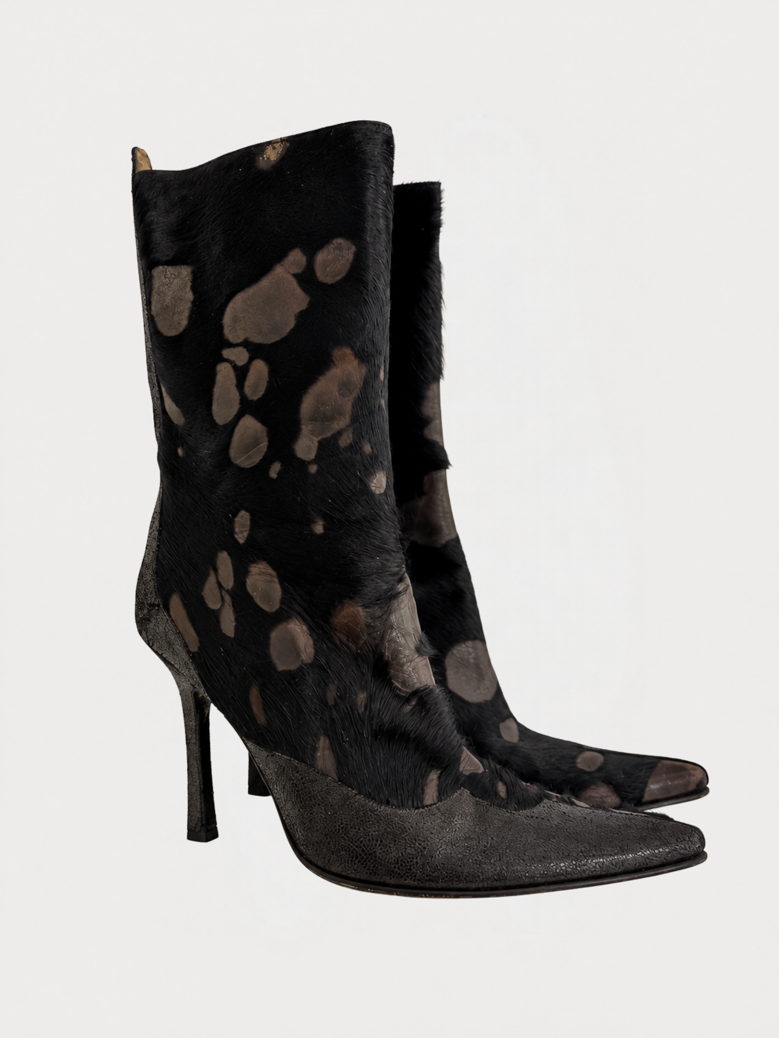 Just Cavalli Pony Hair Stiletto Boots (39)