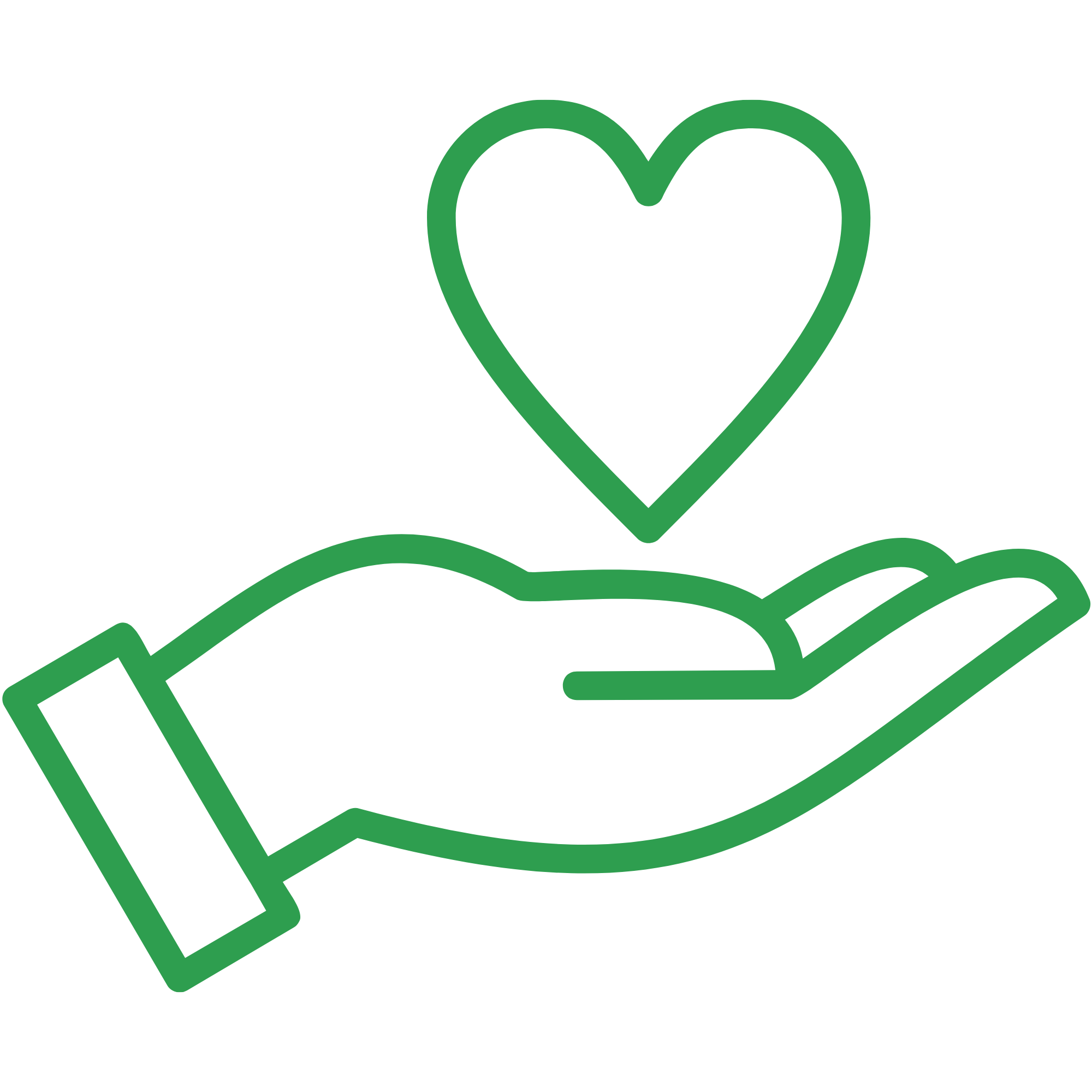 Green outline of a heart with a smaller heart inside, placed above an open book, on a black background.