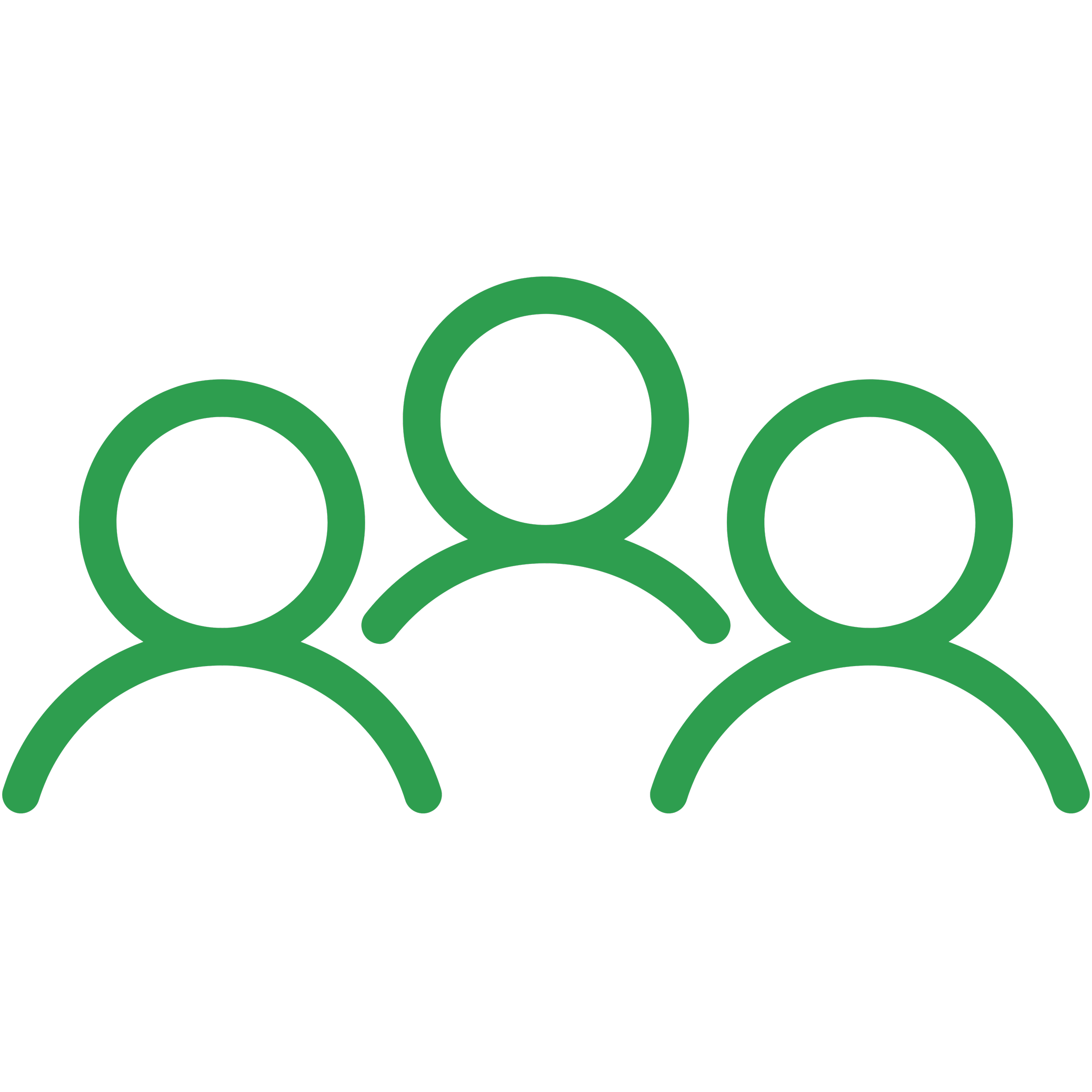 Seven green rings arranged in a pattern on a black background.