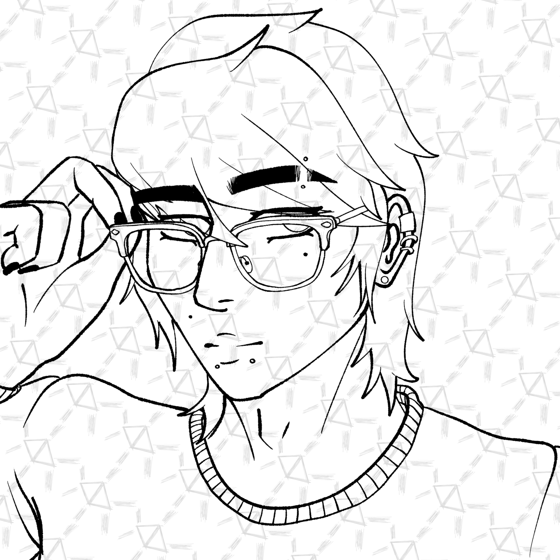 Headshot lines art example