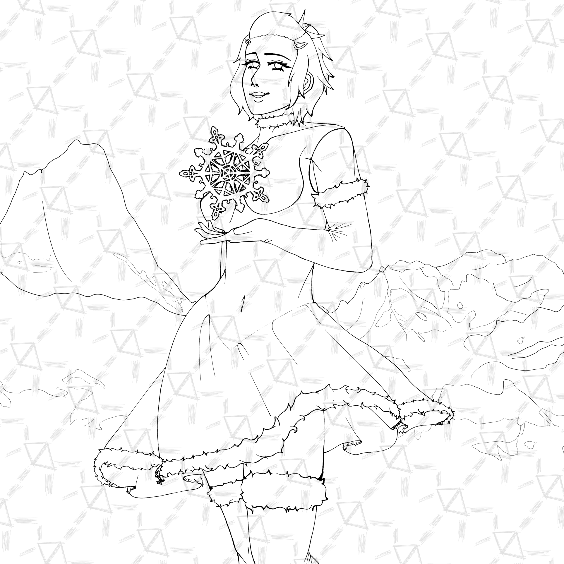 Knee up lines art example