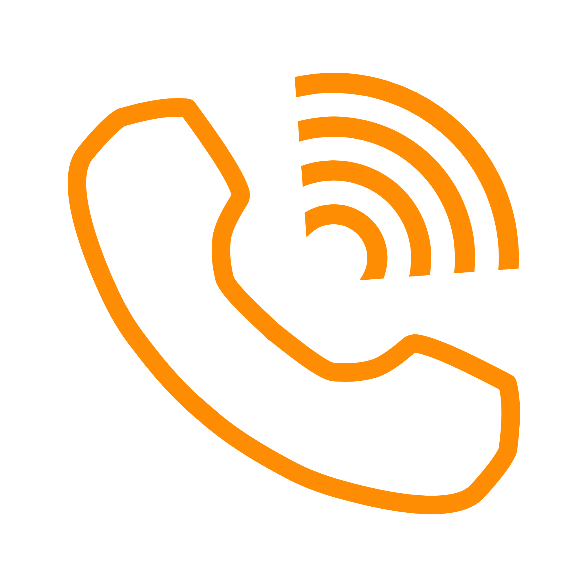 Orange Wi-Fi symbol on a black background.