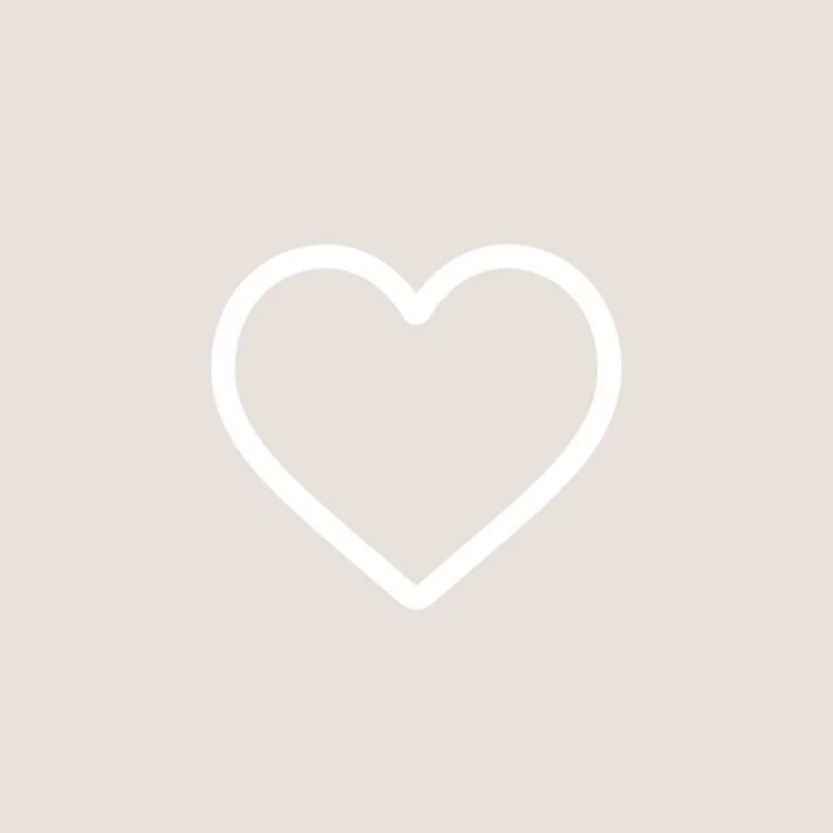 White heart outline on a beige background.
