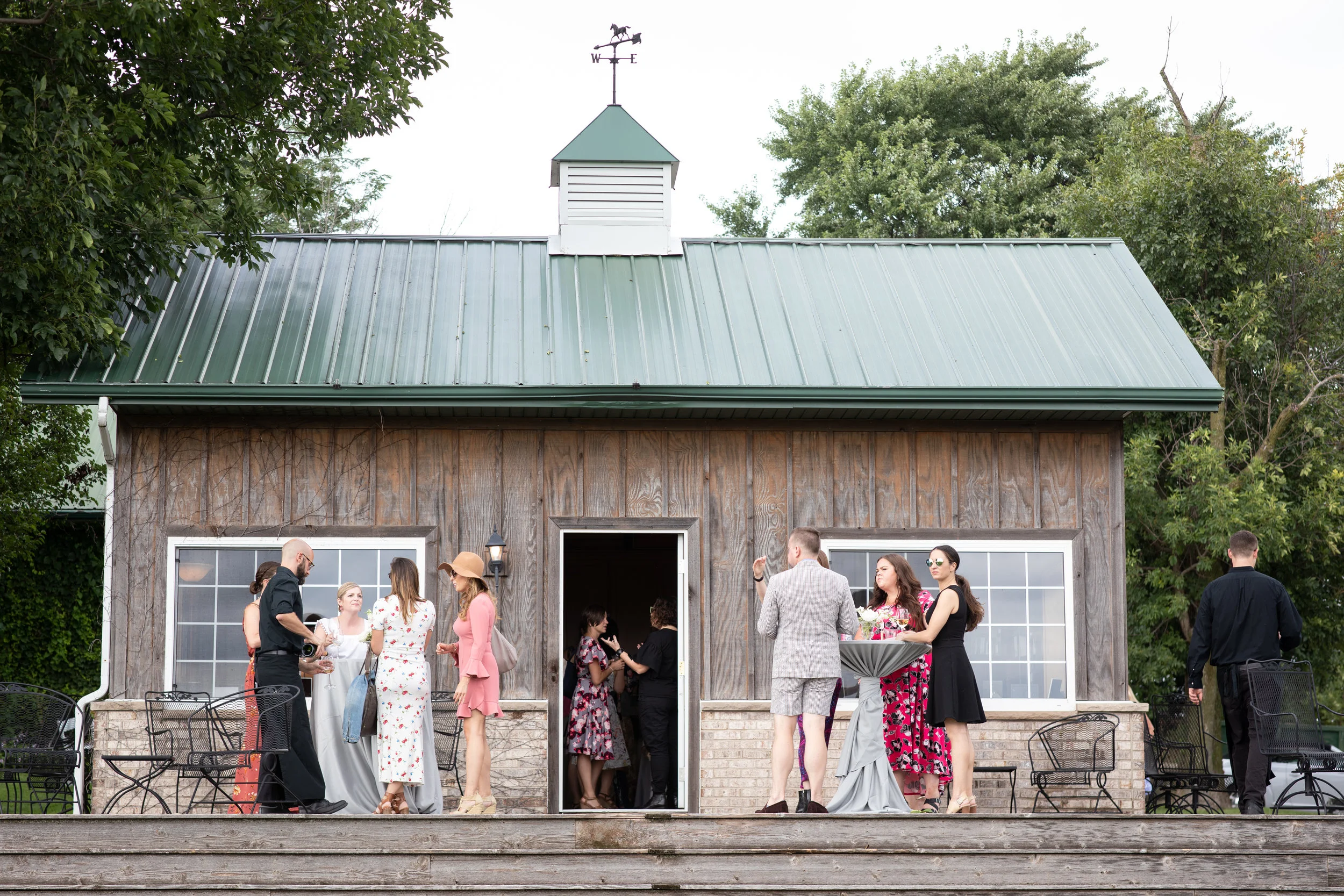 Our Clubhouse can accommodate 30 w/ outside deck 40 guests. Outdoor area available for increase in capacity.