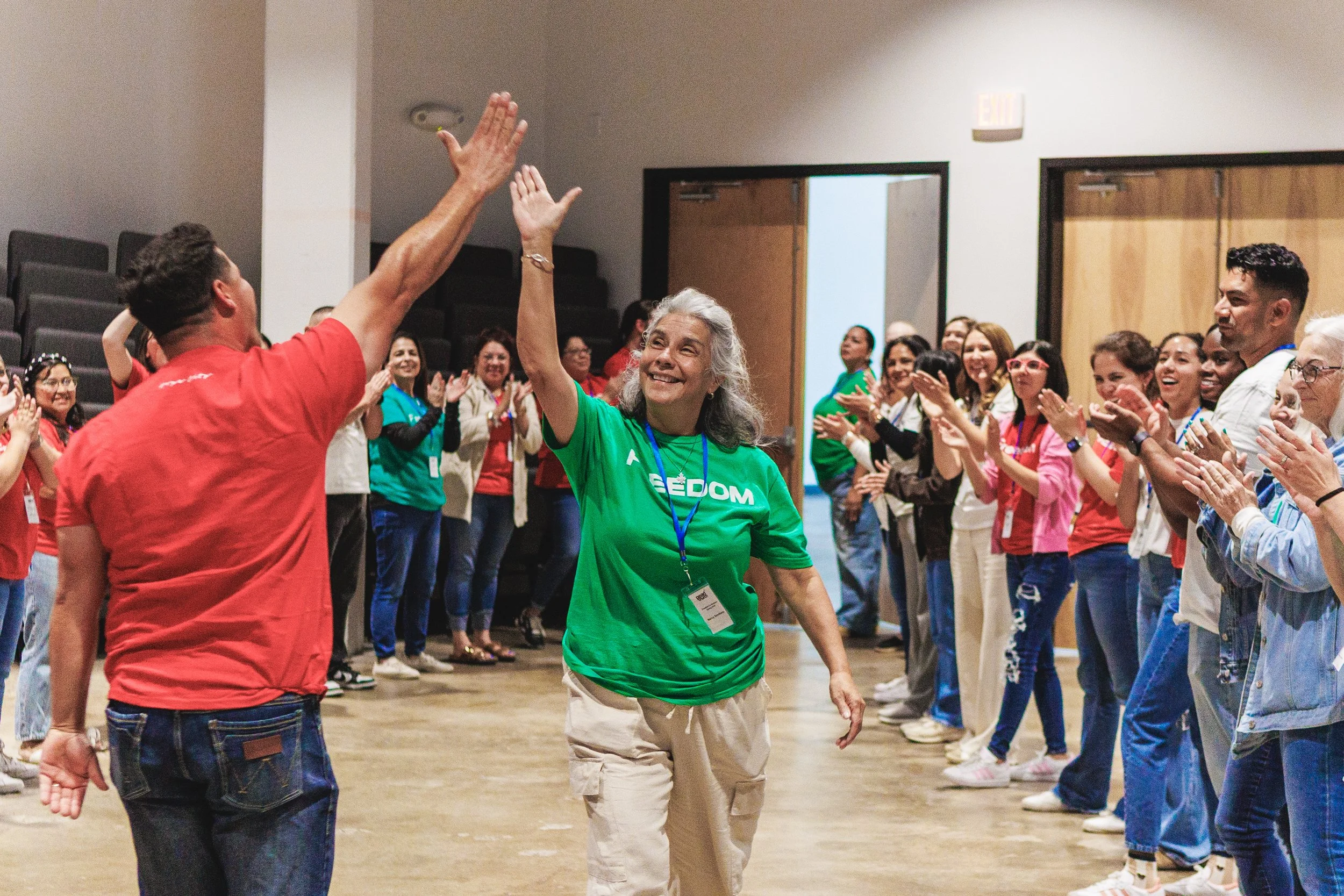 Pearl Street Church members celebrating together at a Next Steps gathering