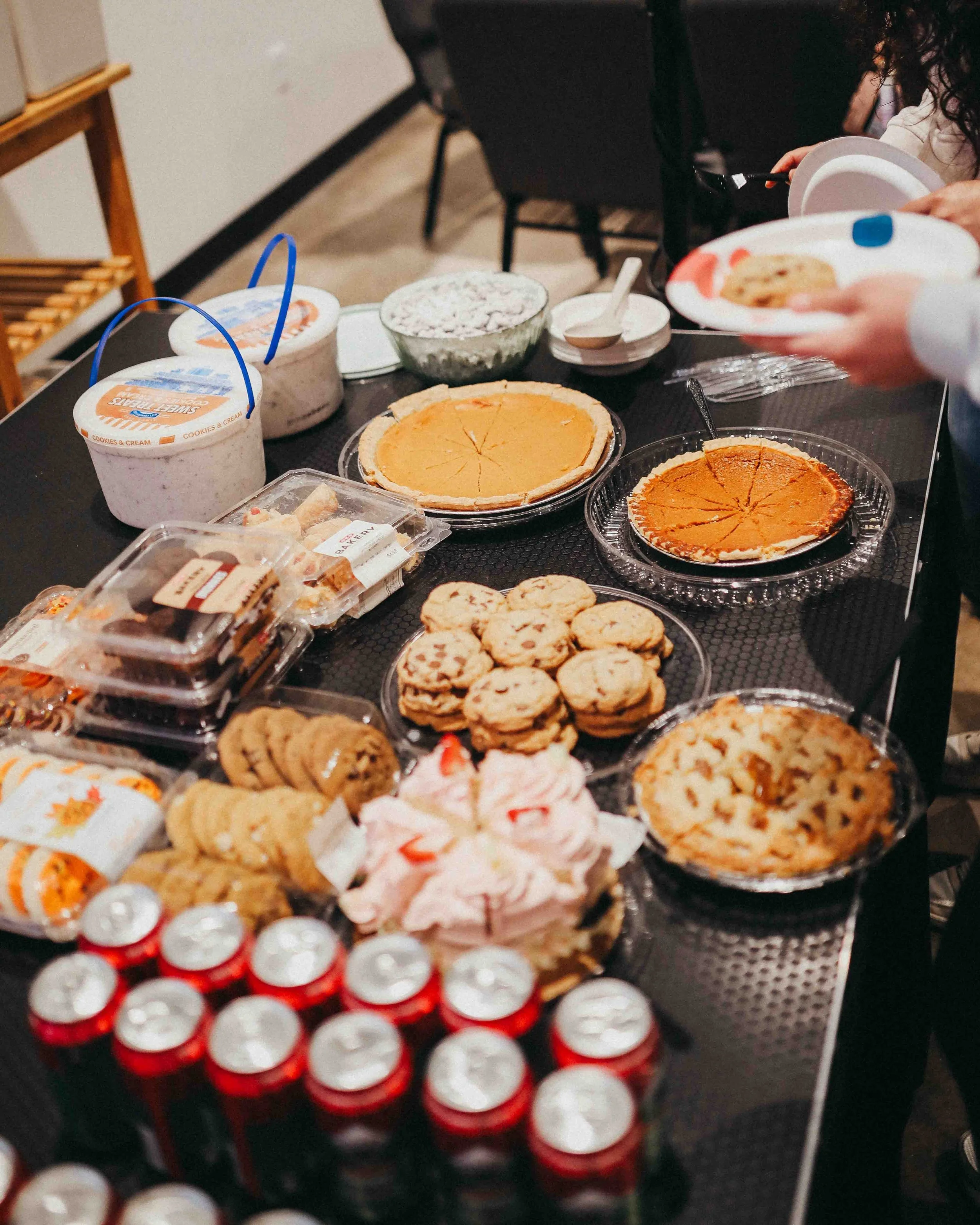 Dessert table at a Pearl Street Church community event