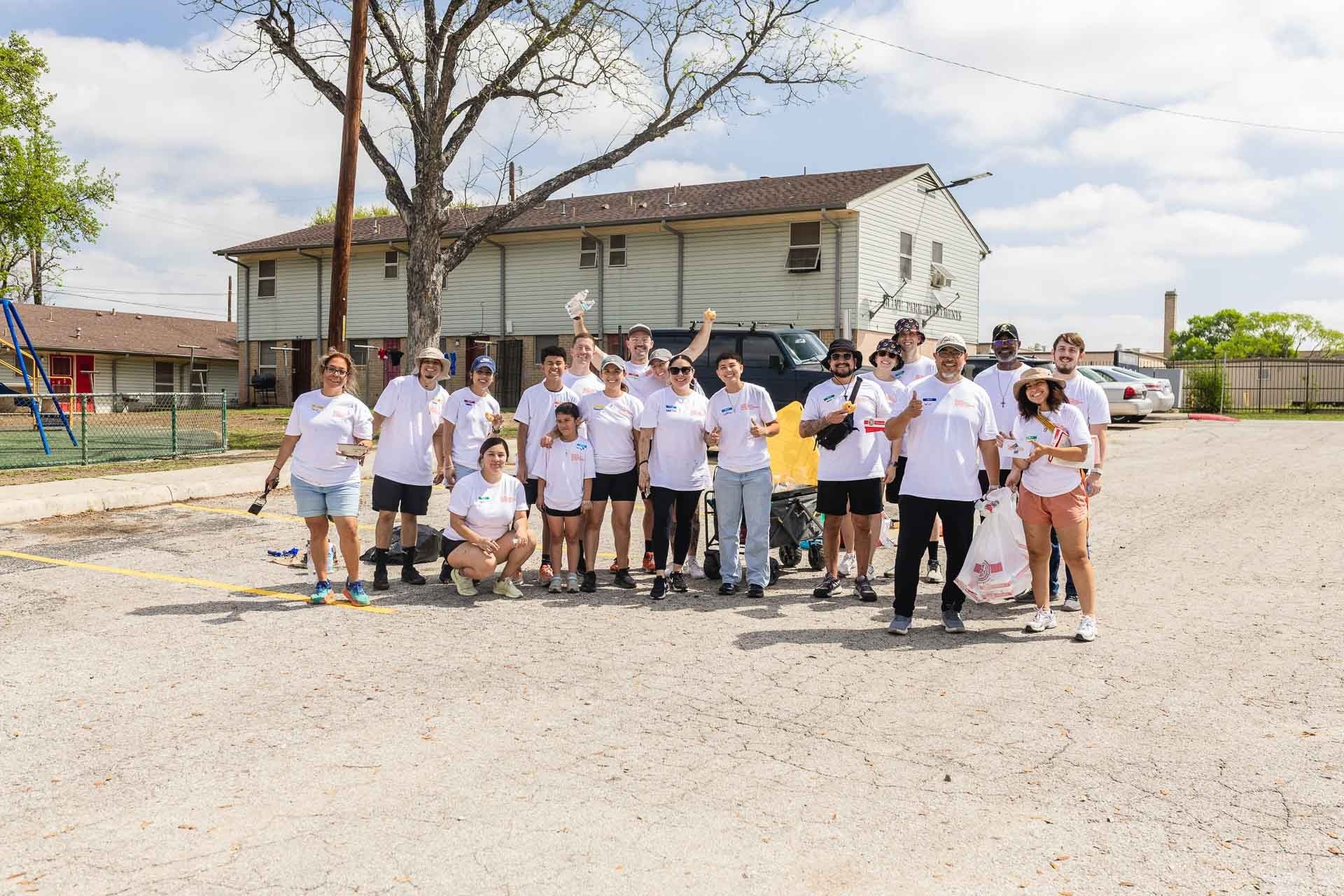 Pearl Street Church volunteers serving a San Antonio neighborhood on a serve day