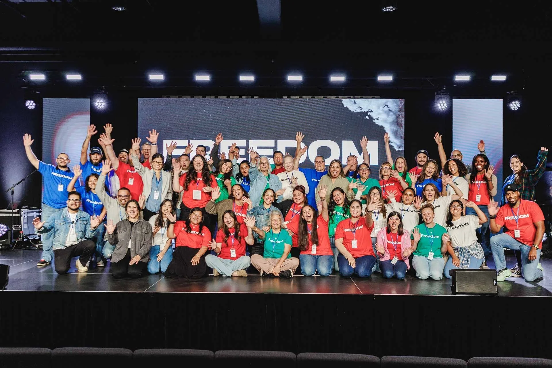 Freedom ministry group on stage at Pearl Street Church San Antonio