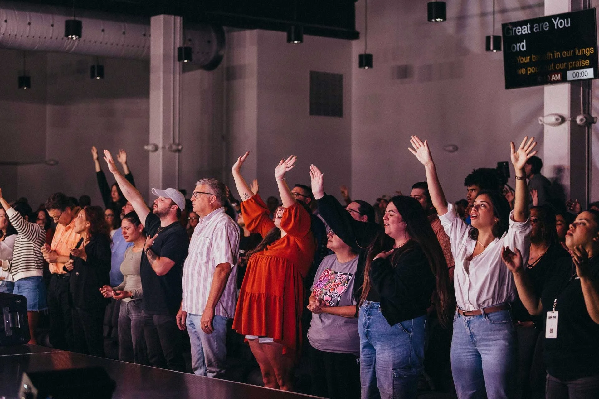 Worship during a Sunday service at Pearl Street Church in San Antonio