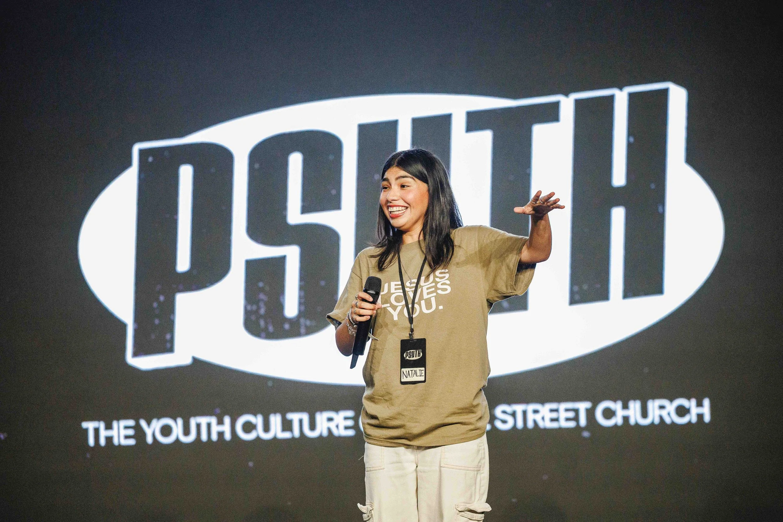 Student pastor speaking at PSYTH, the youth ministry of Pearl Street Church